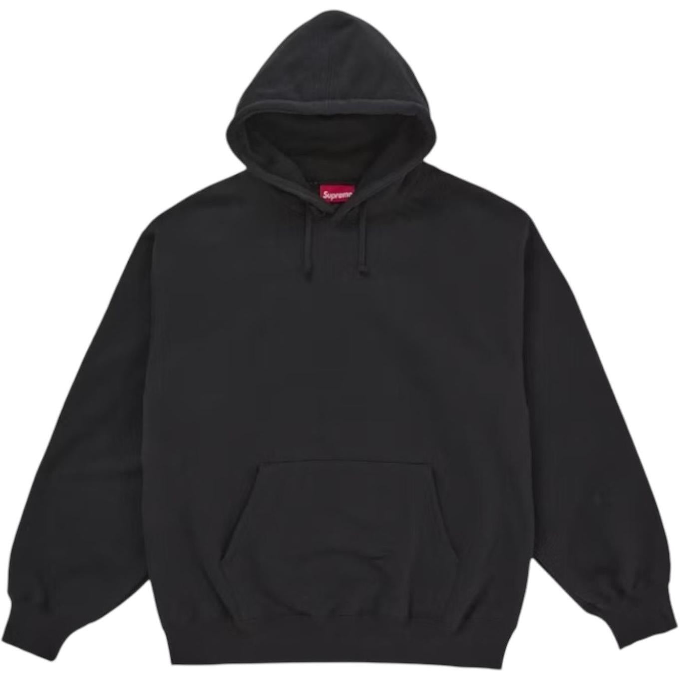 Supreme Satin Appliqué Hooded Sweatshirt (FW25) Black