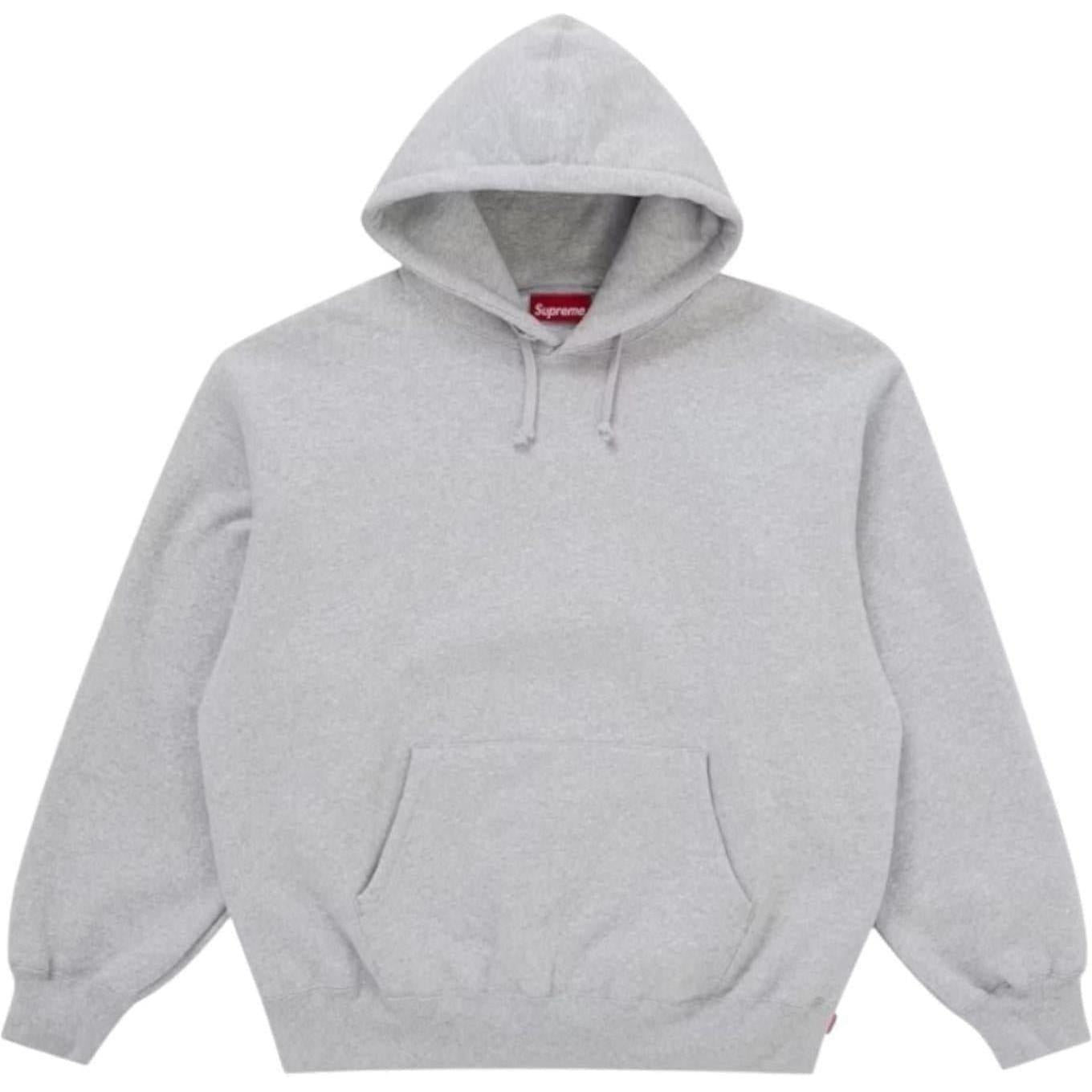 Supreme Satin Appliqué Hooded Sweatshirt (FW25) Heather Grey