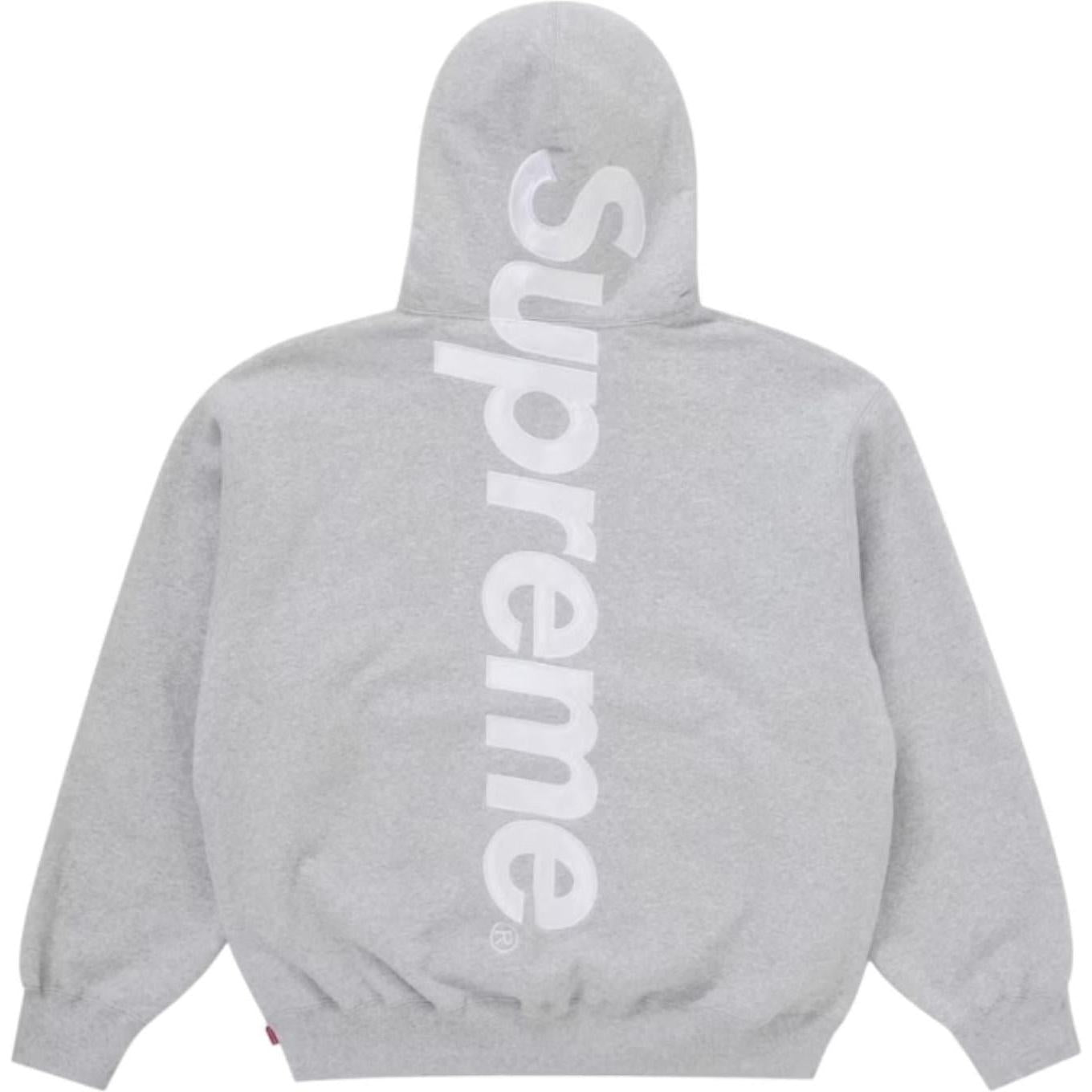 Supreme Satin Appliqué Hooded Sweatshirt (FW25) Heather Grey