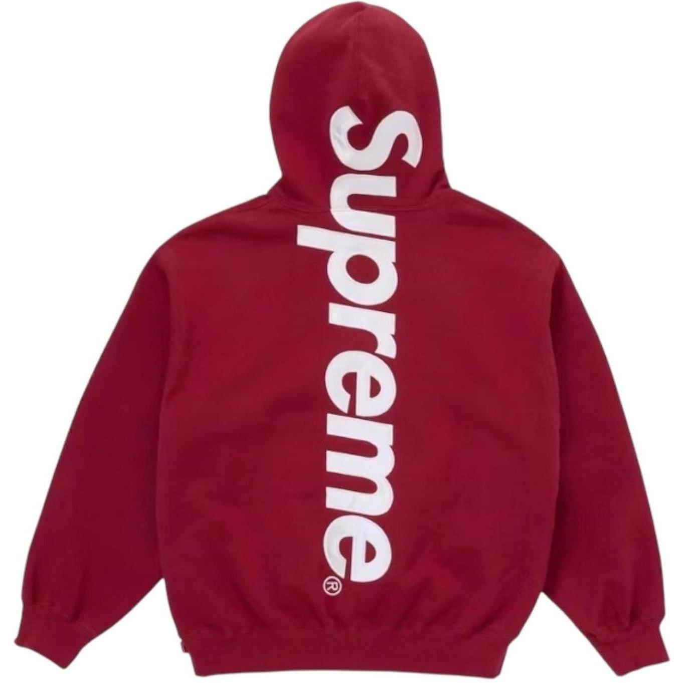 Supreme Satin Appliqué Hooded Sweatshirt (FW25) Red