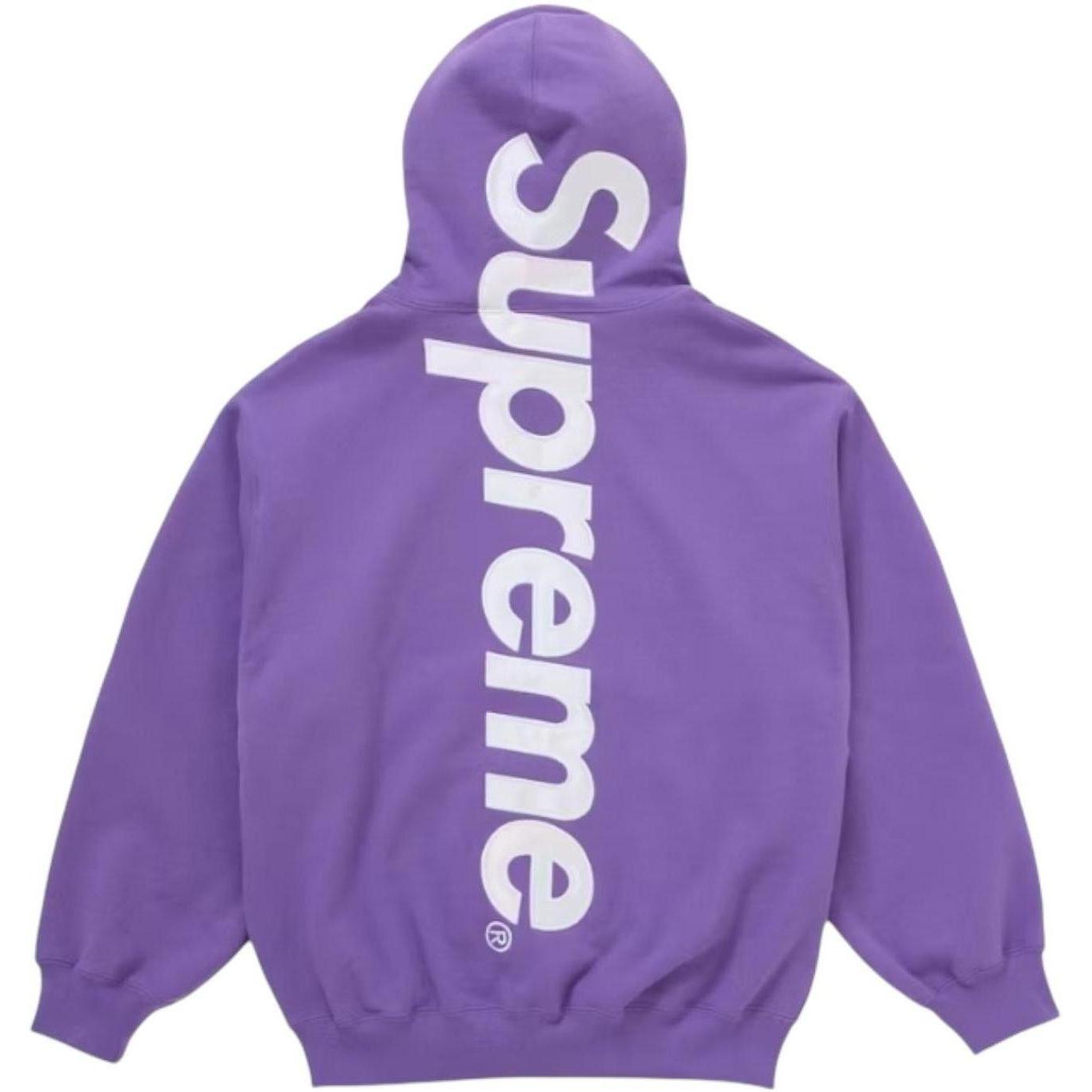 Supreme Satin Appliqué Hooded Sweatshirt (FW25) Violet