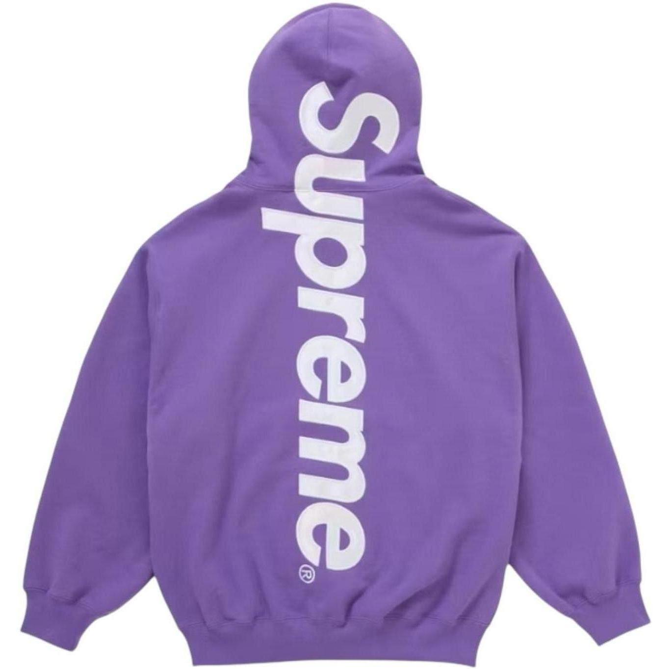 Supreme Satin Appliqué Hooded Sweatshirt (FW25) Violet