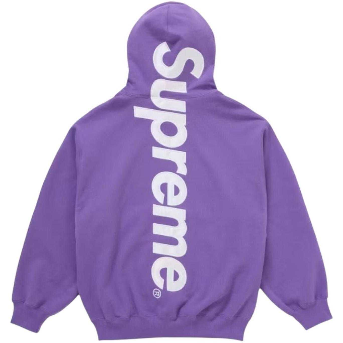 Supreme Satin Appliqué Hooded Sweatshirt (FW25) Violet