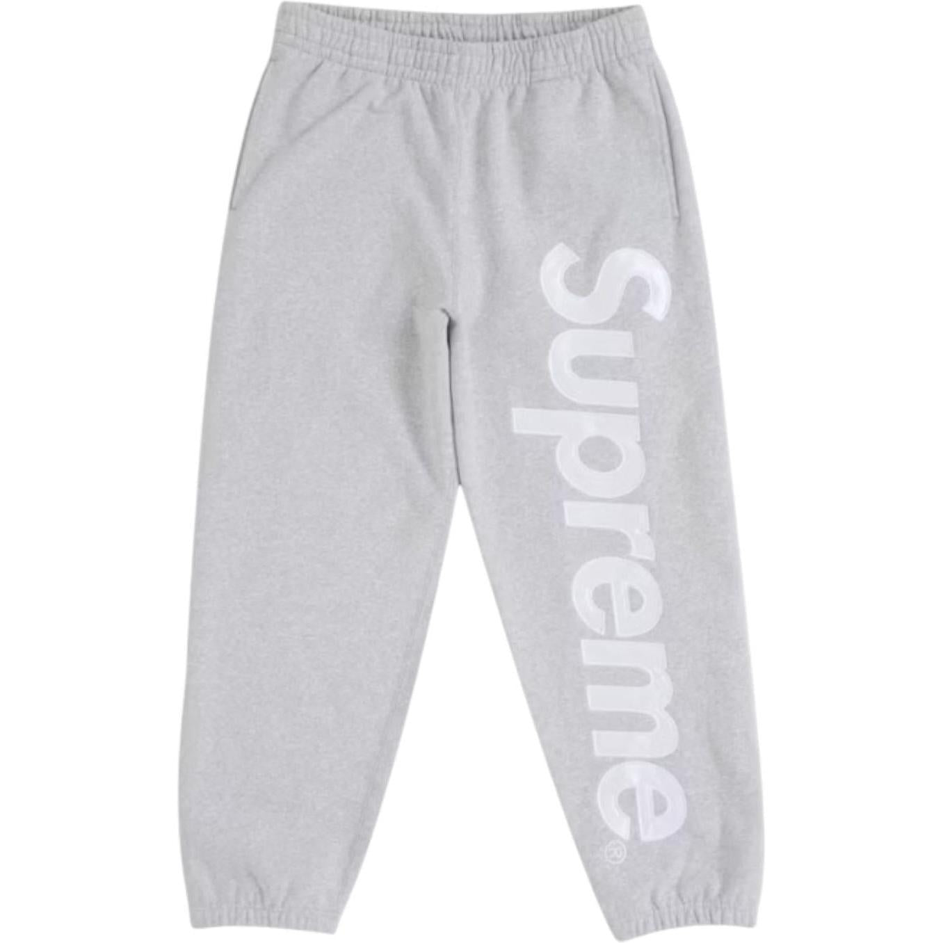 Supreme Satin Appliqué Sweatpant (FW25) Heather Grey