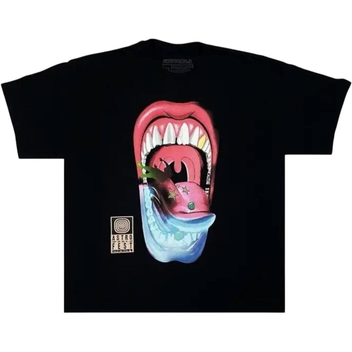 Travis Scott Astrofest Mouth Dart T-Shirt Black