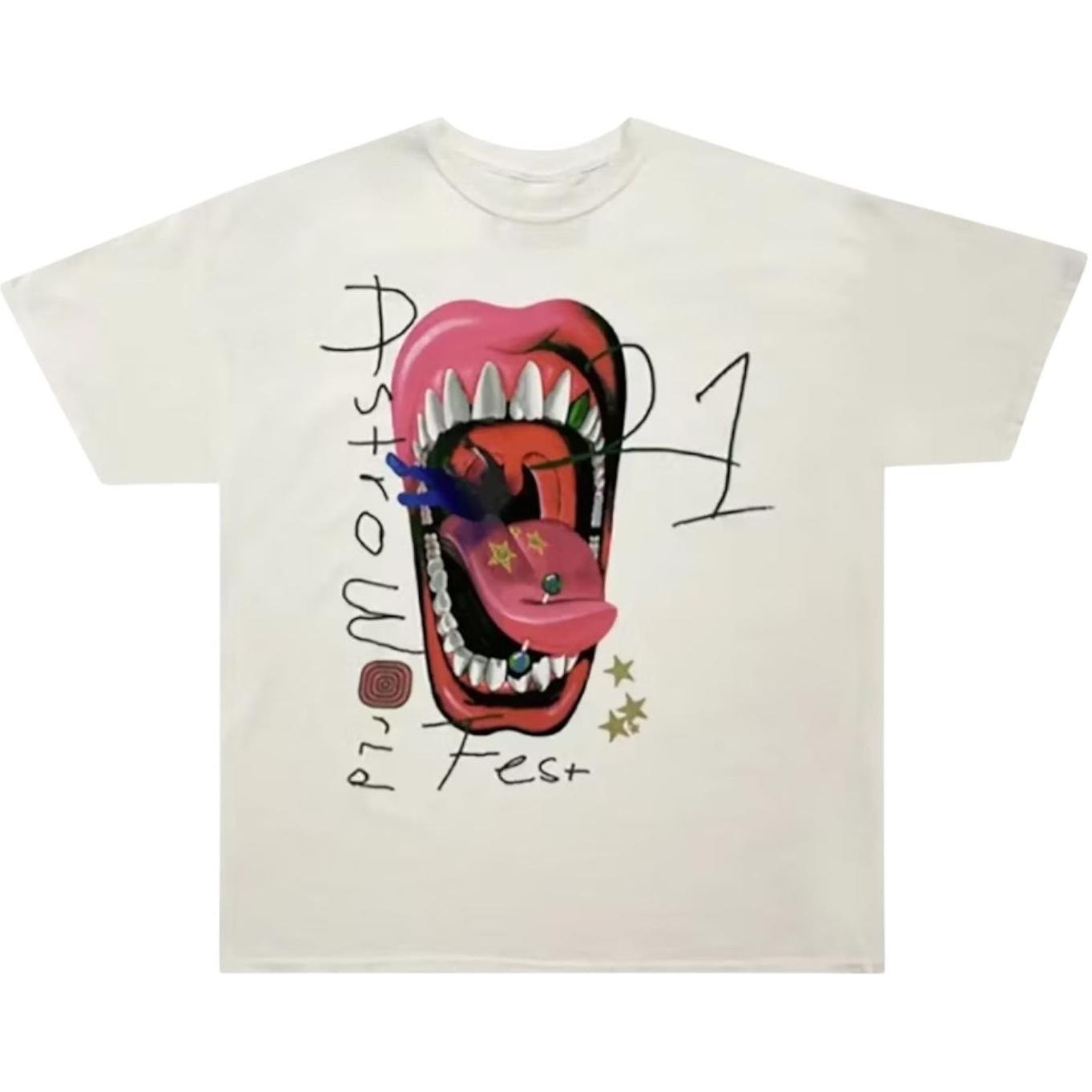 Travis Scott Astrofest Mouth T-shirt White