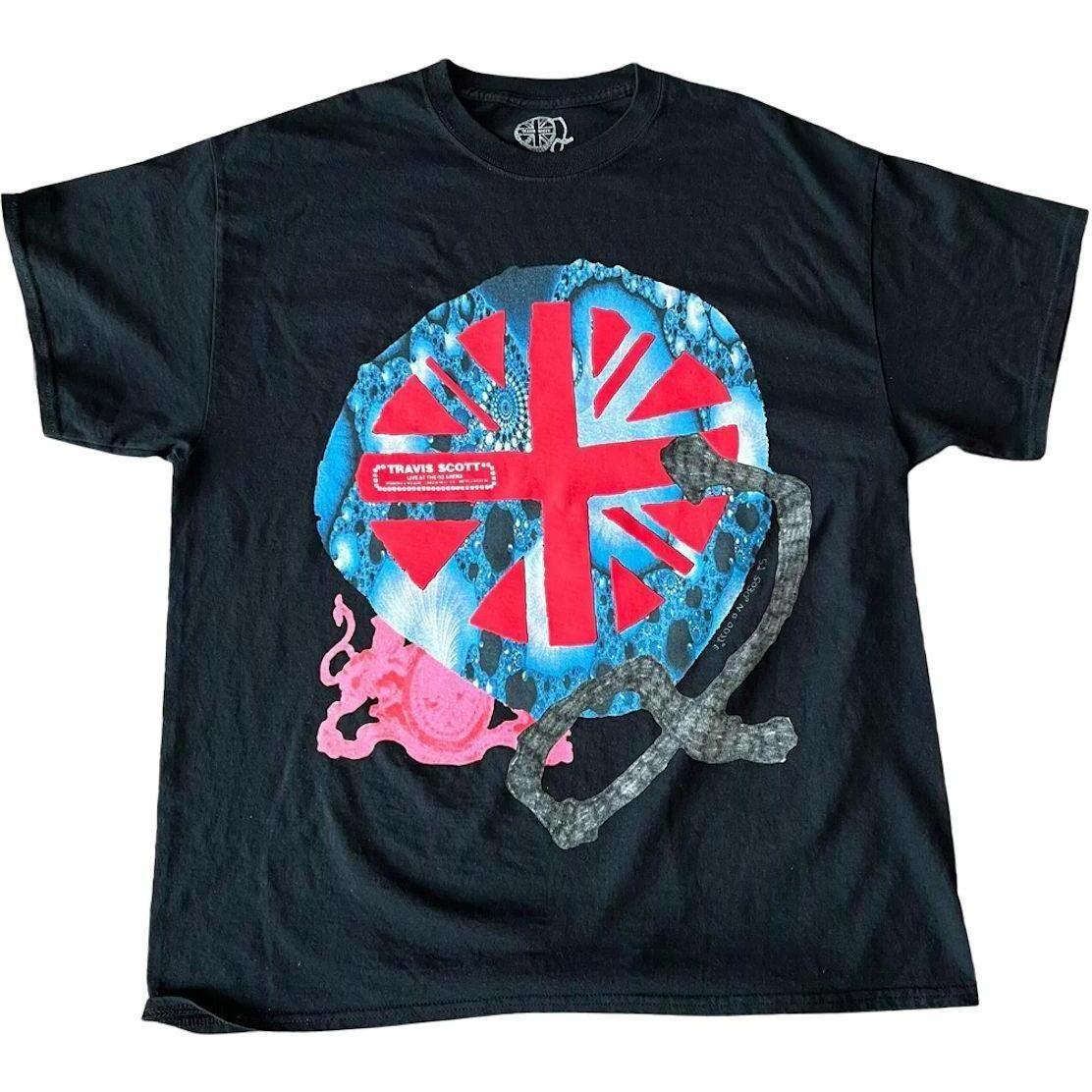 Travis Scott O2 Union jack T-shirt Black
