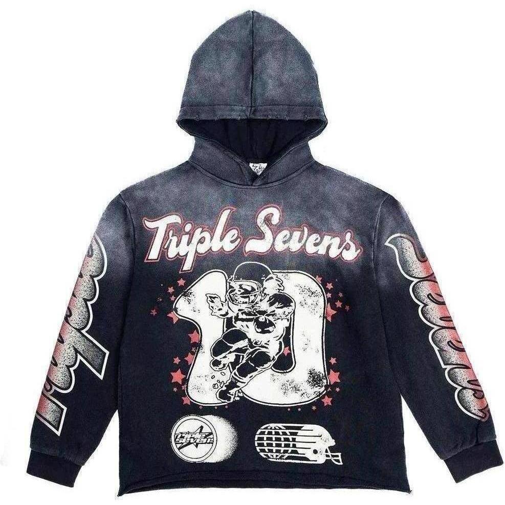 Triple Sevens All Star Hoodie Washed Black