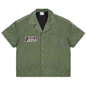 Triple Sevens Nylon Button Up Shirt Green