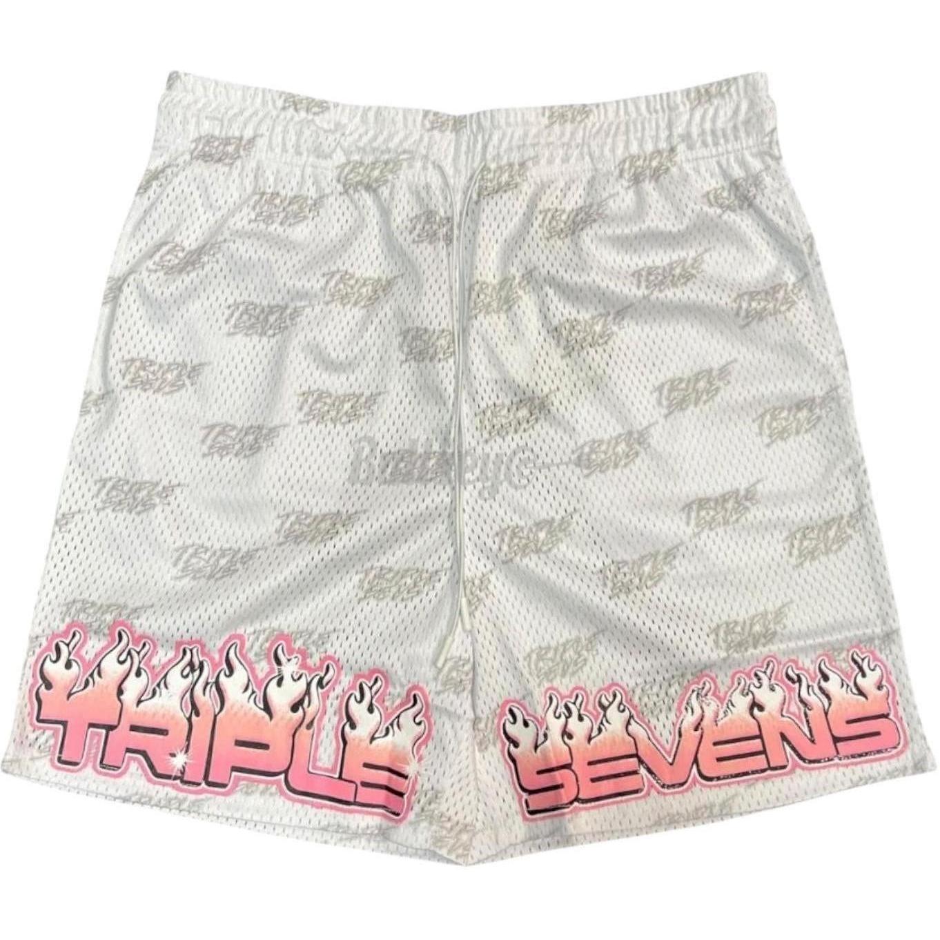Triple Sevens White Mesh Shorts