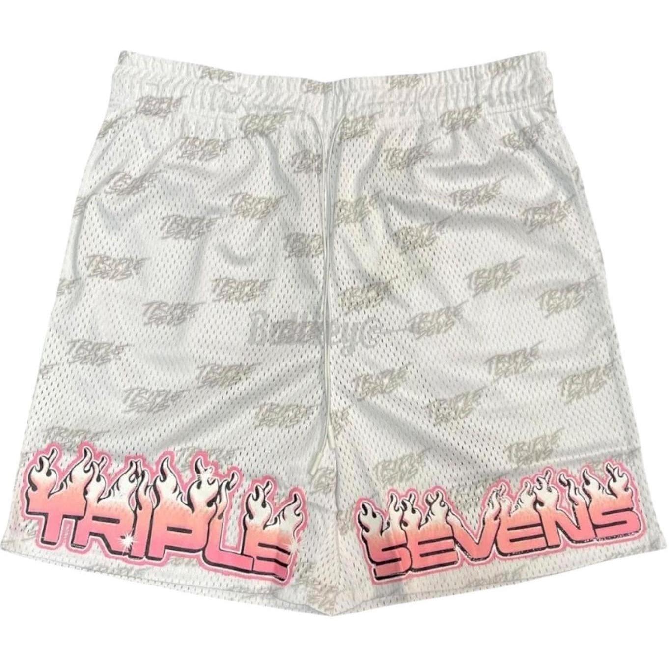 Triple Sevens White Mesh Shorts