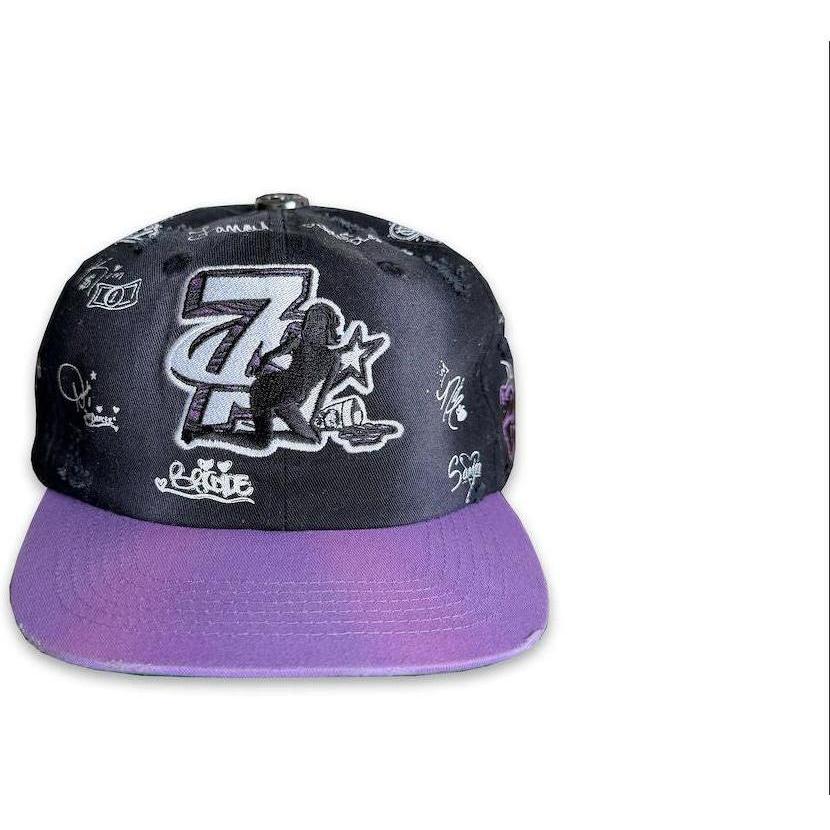 Triple Sevens x Booby Trap Logo Snapback Hat Black