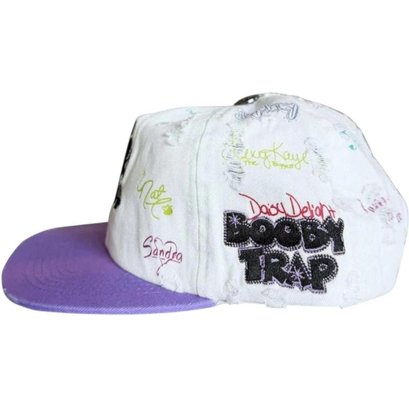 Triple Sevens x Booby Trap Logo Snapback Hat White