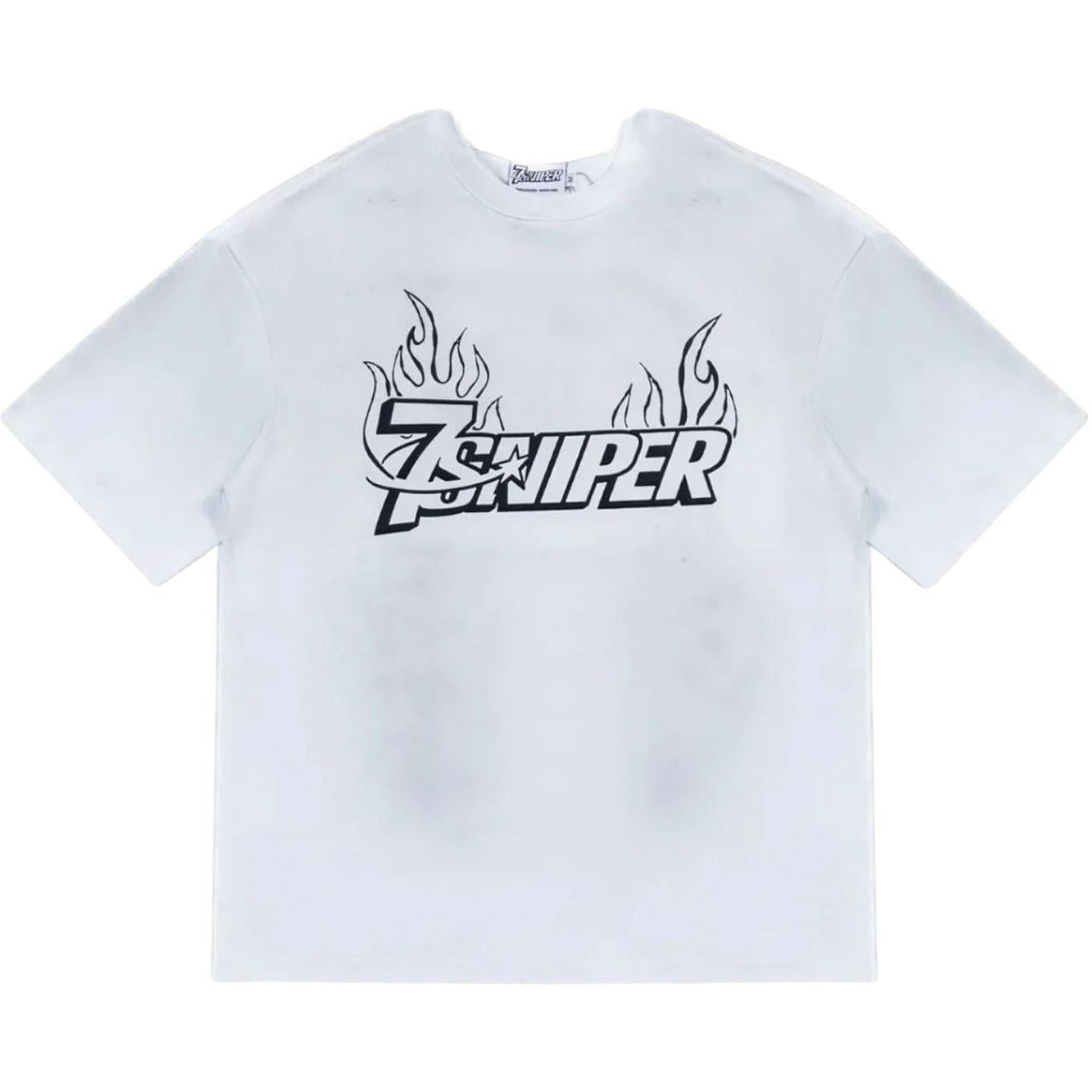 Triple Sevens x Sniper Gang 7Sniper Flame Logo Tee White
