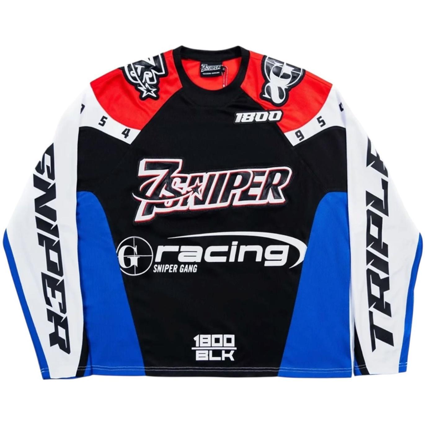 Triple Sevens x Sniper Gang Moto Jersey Blue