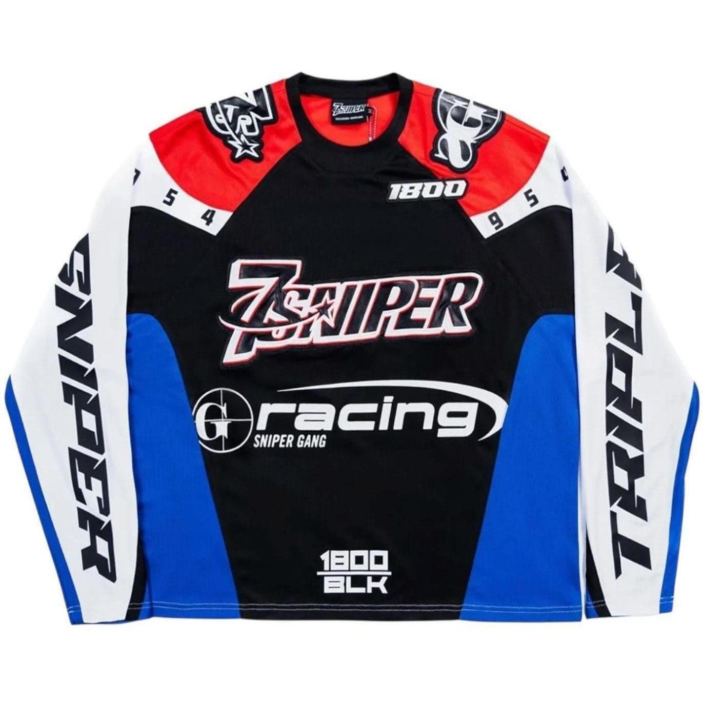 Triple Sevens x Sniper Gang Moto Jersey Blue