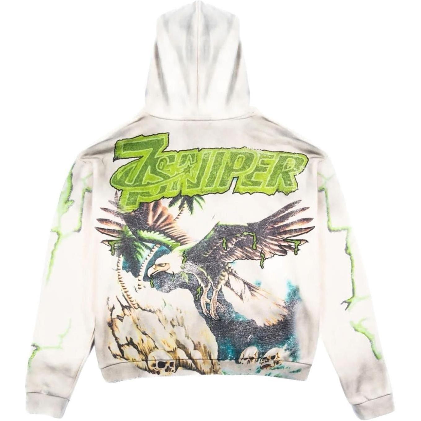 Triple Sevens x Sniper Gang Vulture Zip Up Jacket Cream