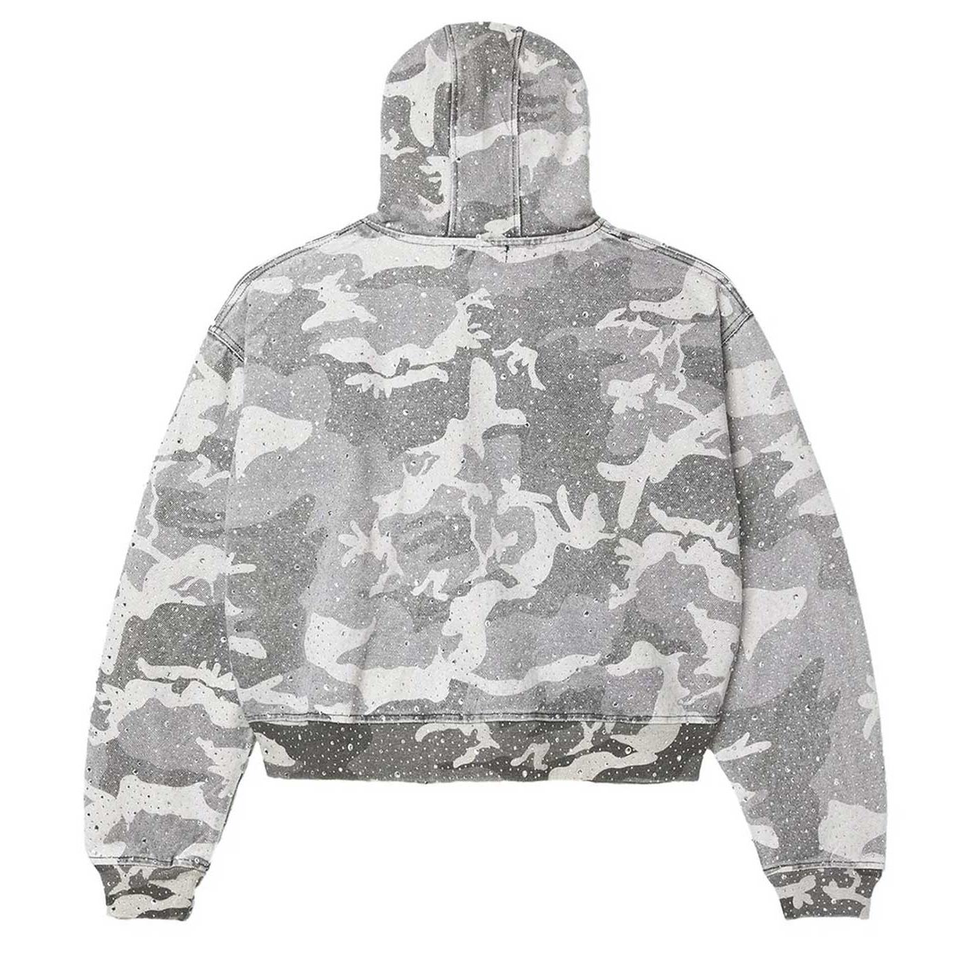 Vale Crystal Camo Work Zip Up Jacket Grey