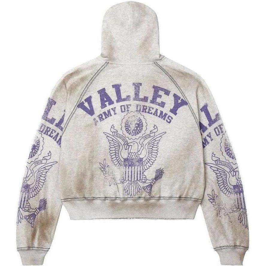 Vale Forever Army Zip Up Hoodie Grey