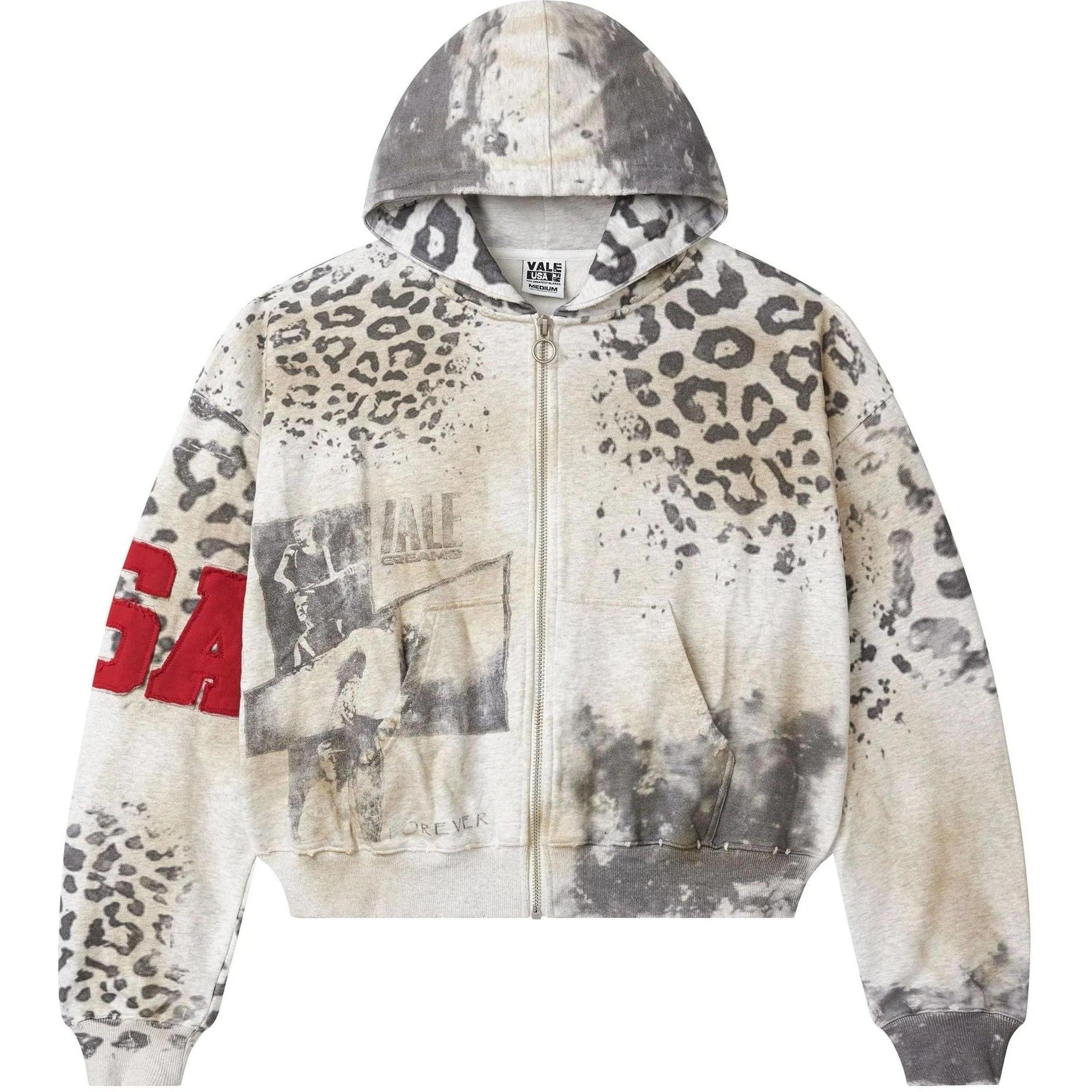 Vale Forever Cheetah Zip Up Hoodie