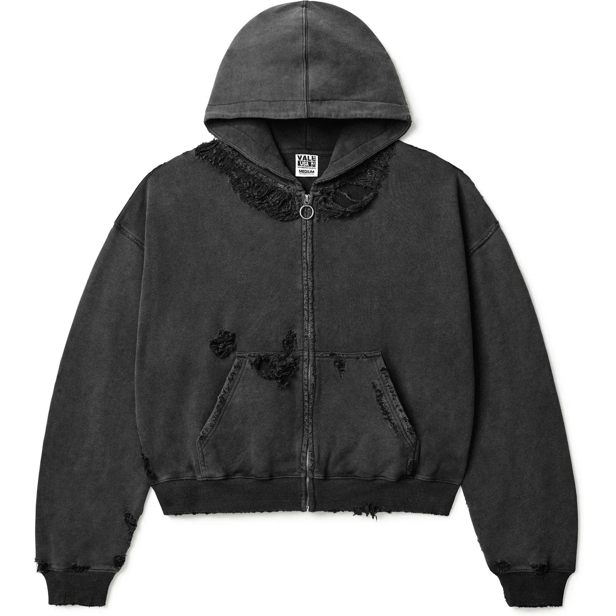 Vale Forever Destroyer Zip Up Hoodie Black