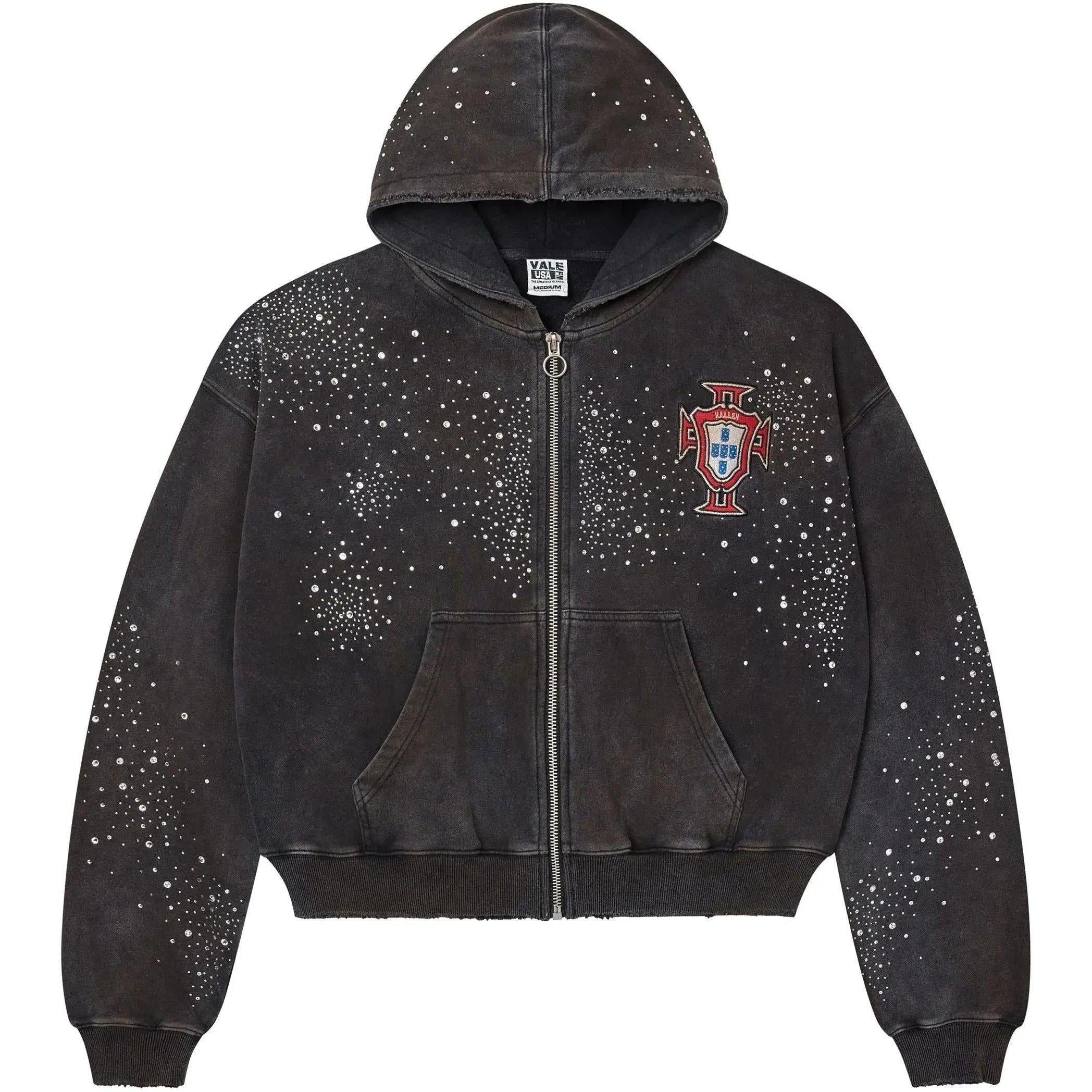 Vale Forever Pluto Clustered Zip Up Hoodie Black