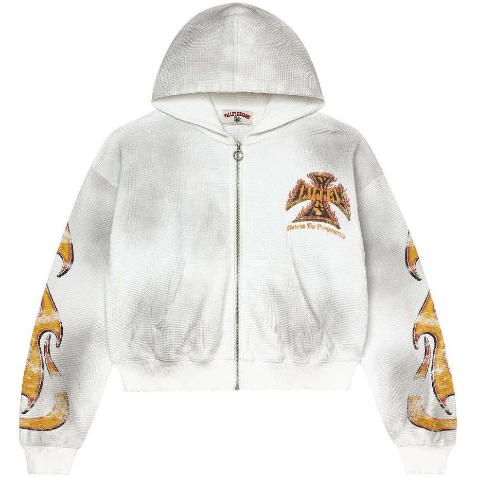 Vale Forever Reborn Waffle Zip Up Hoodie White