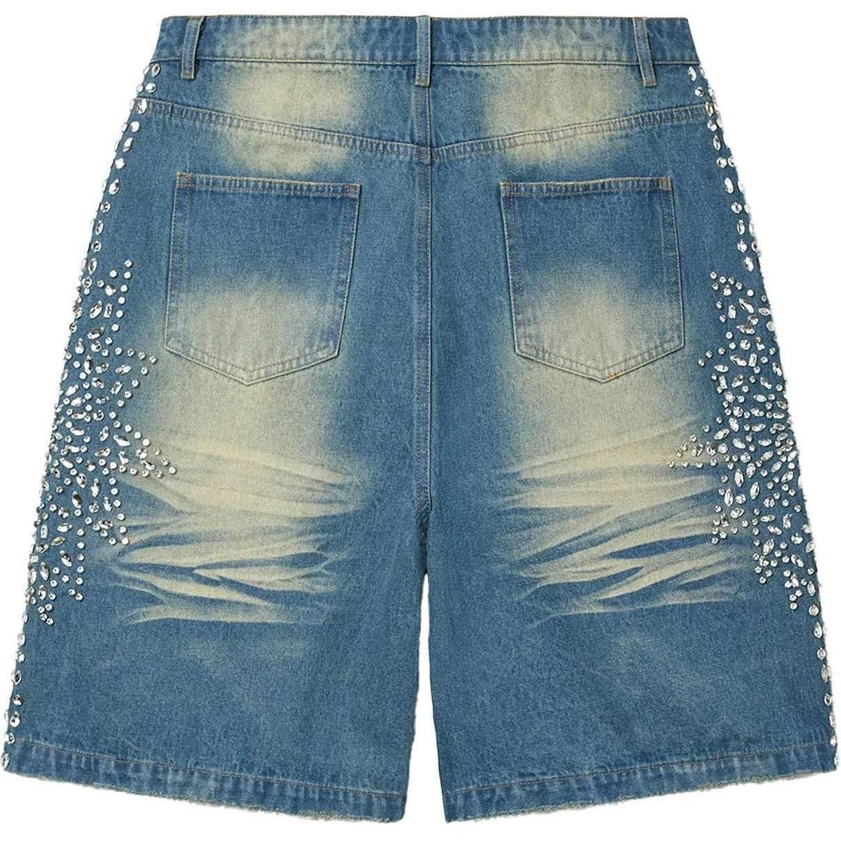 Vale Forever Sirens Crystal Jean Shorts Blue
