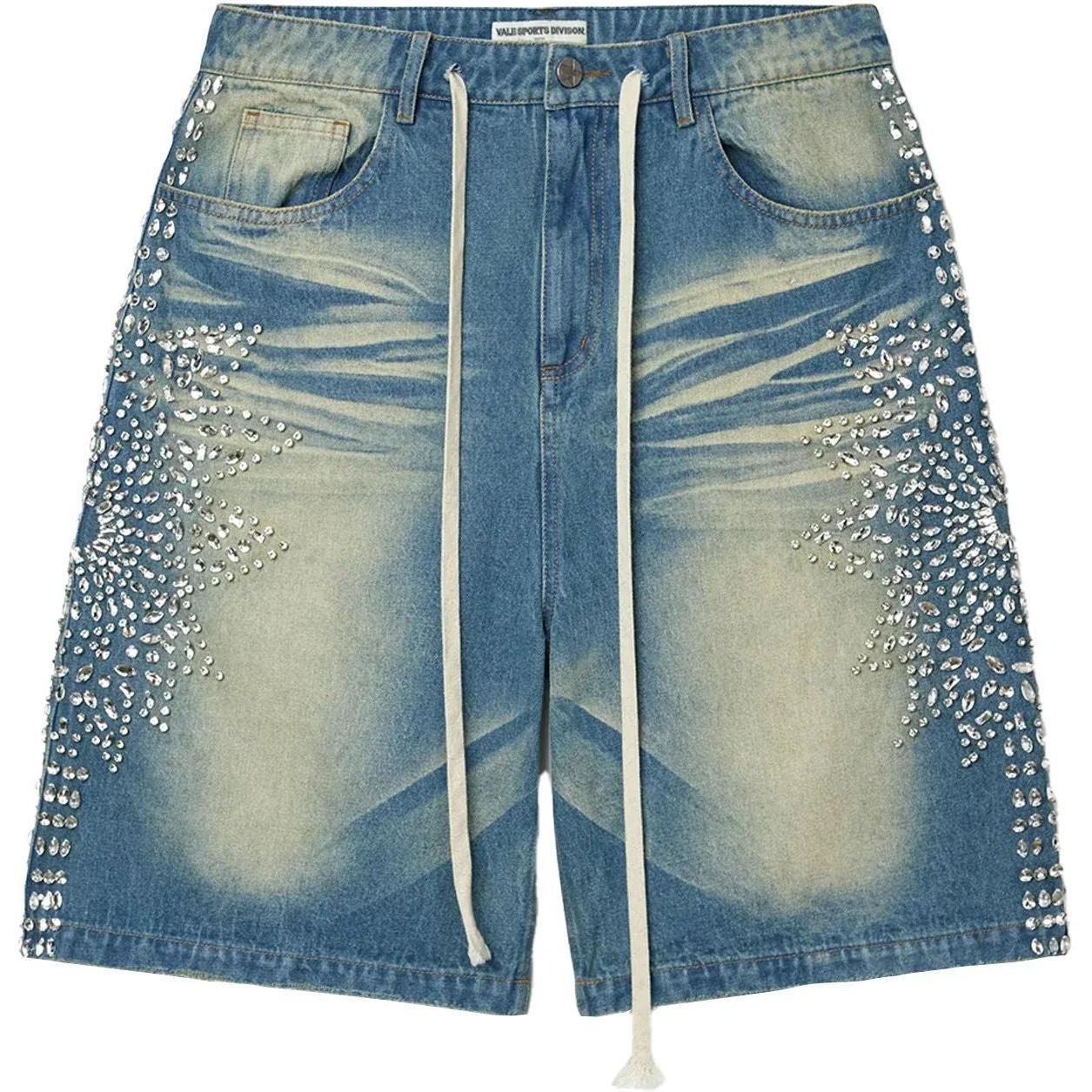 Vale Forever Sirens Crystal Jean Shorts Blue