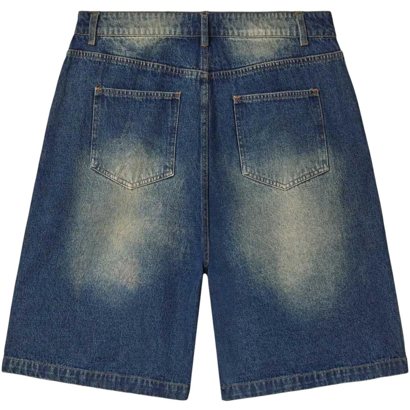 Vale Forever Skittles Patch 1980s Jean Shorts Blue