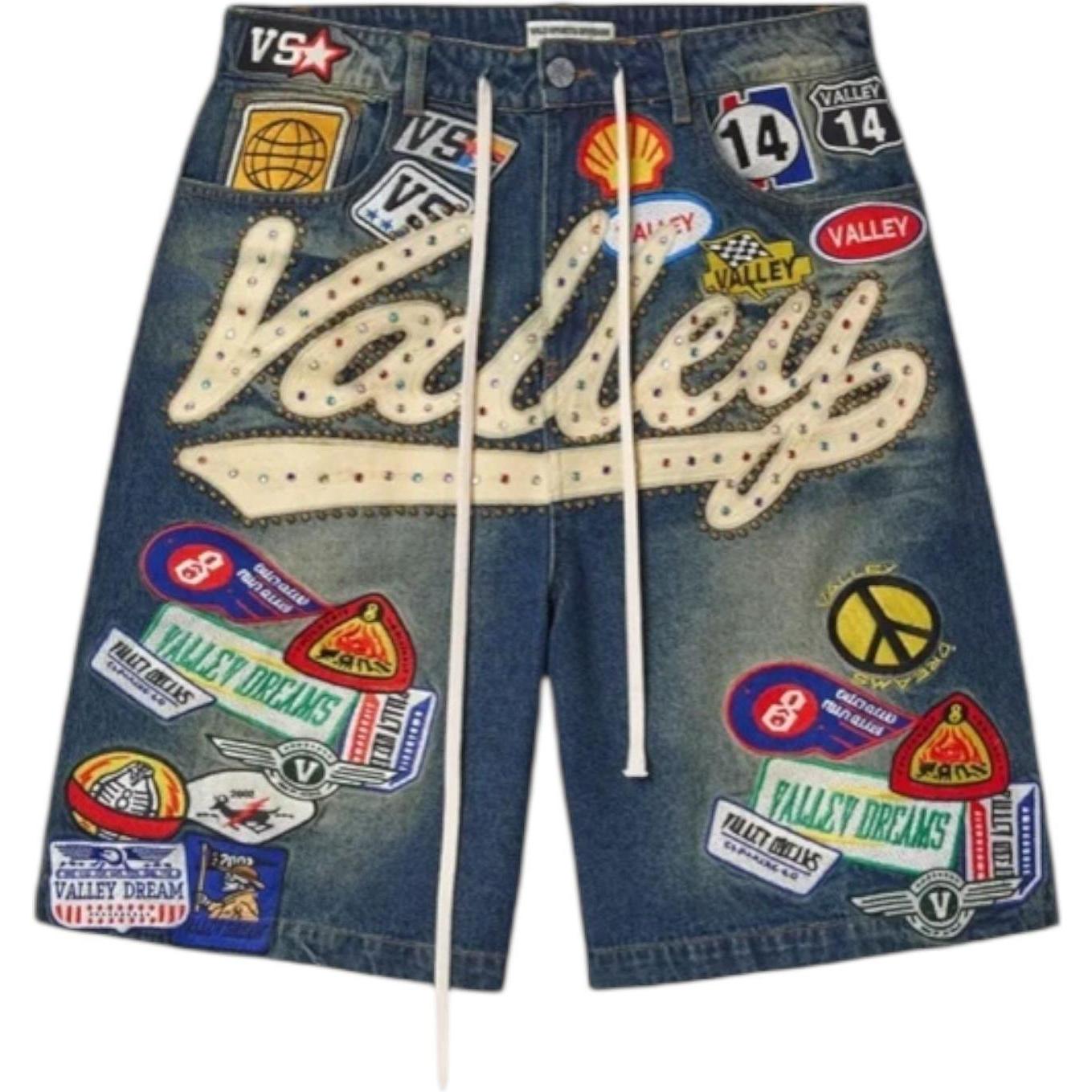 Vale Forever Skittles Patch 1980s Jean Shorts