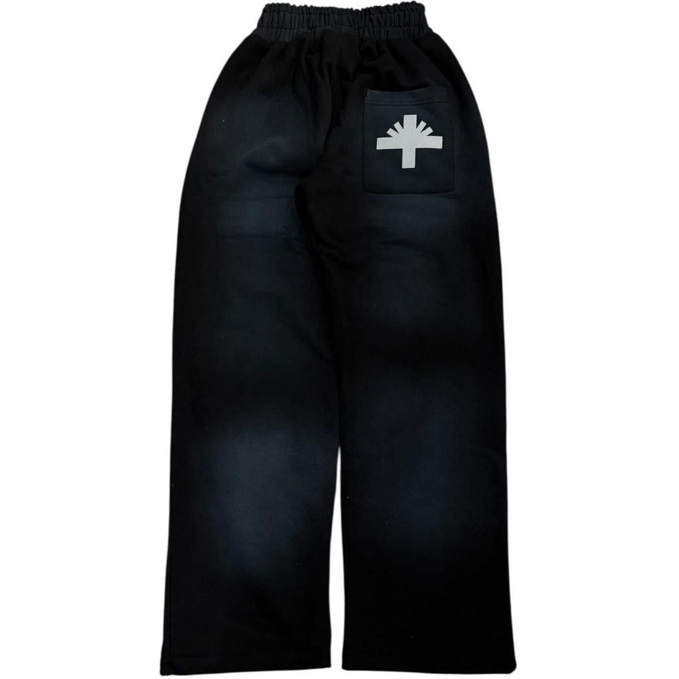 Vertabrae C2 Baggy Distressed Sweatpants Black