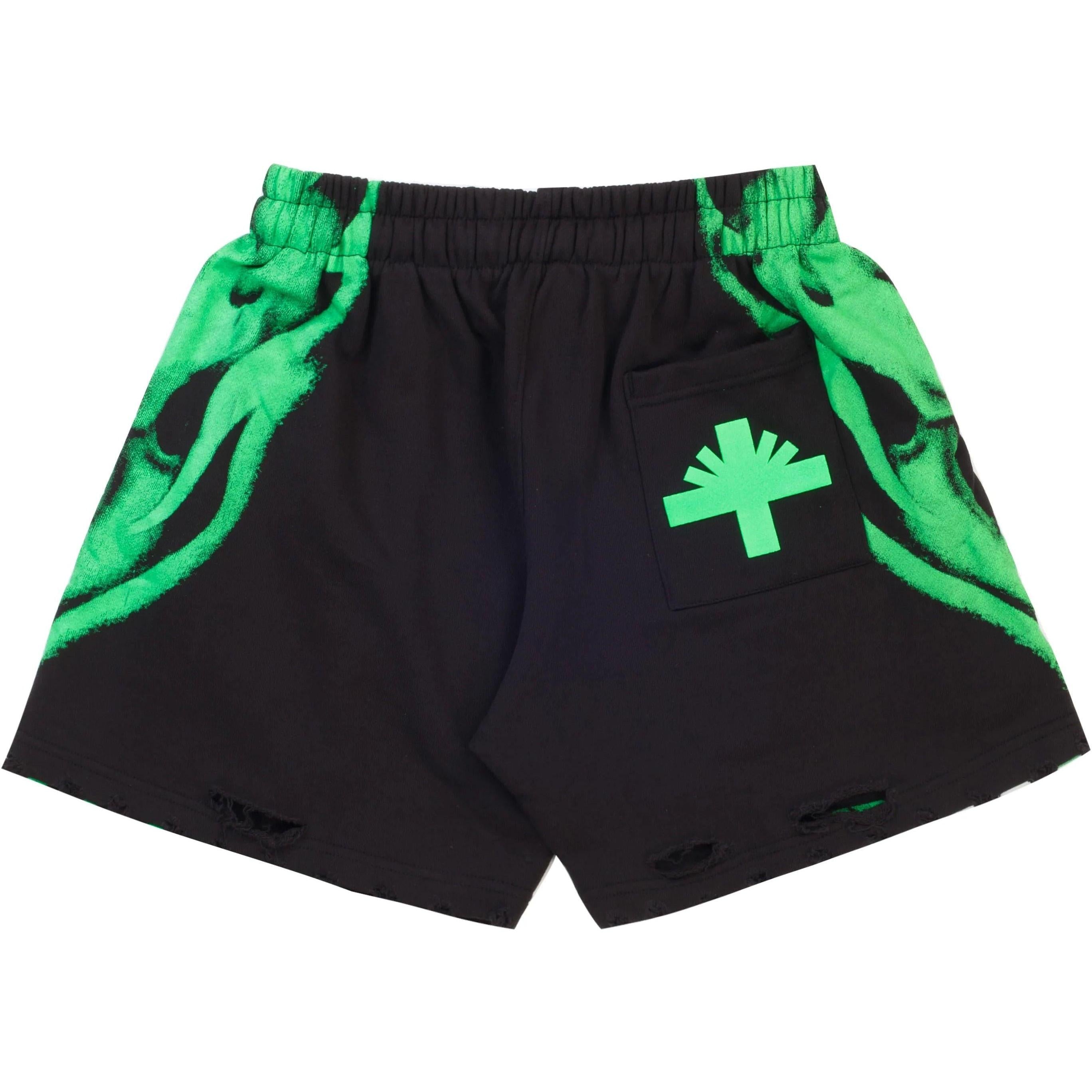 Vertabrae C4 Skull Shorts Green