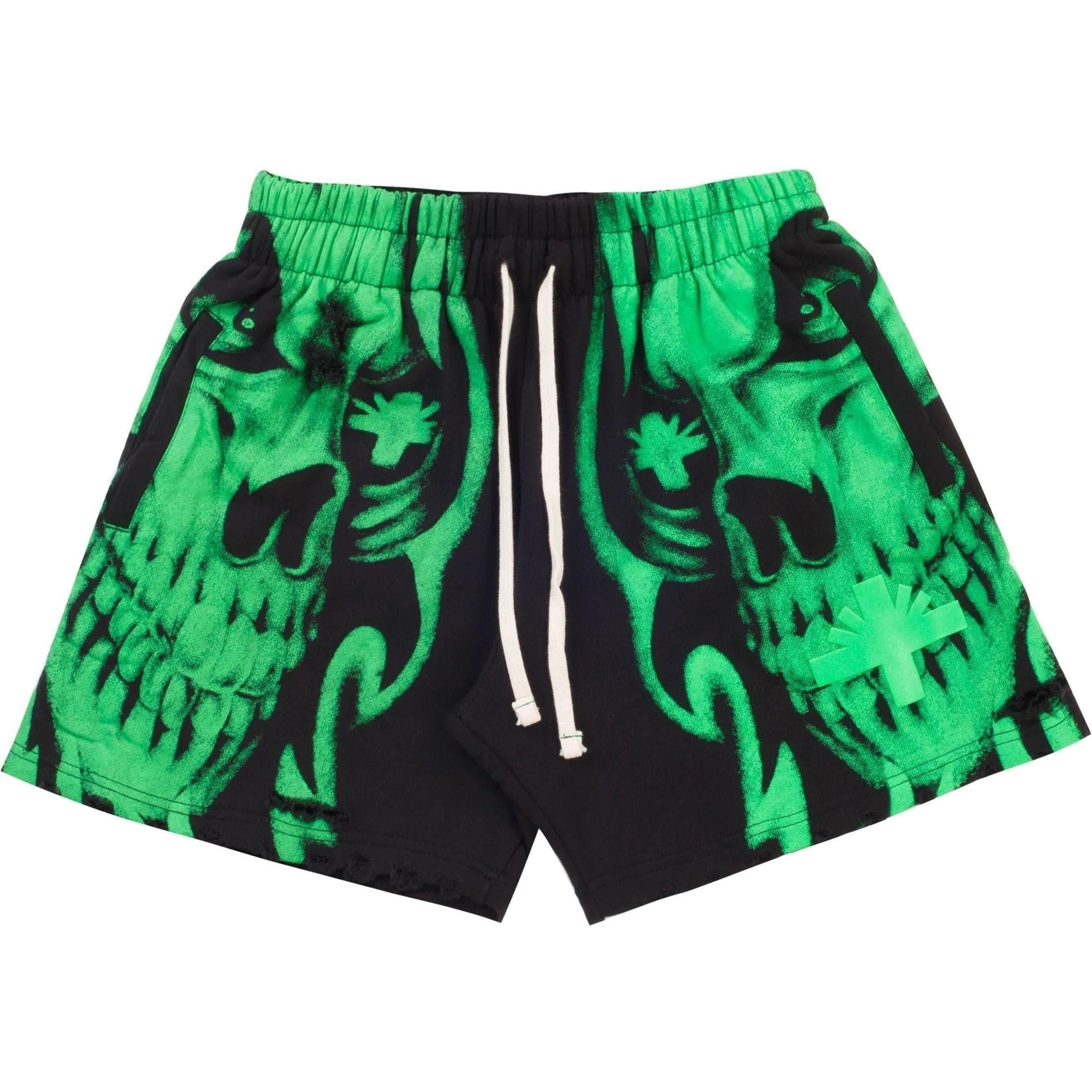 Vertabrae C4 Skull Shorts Green