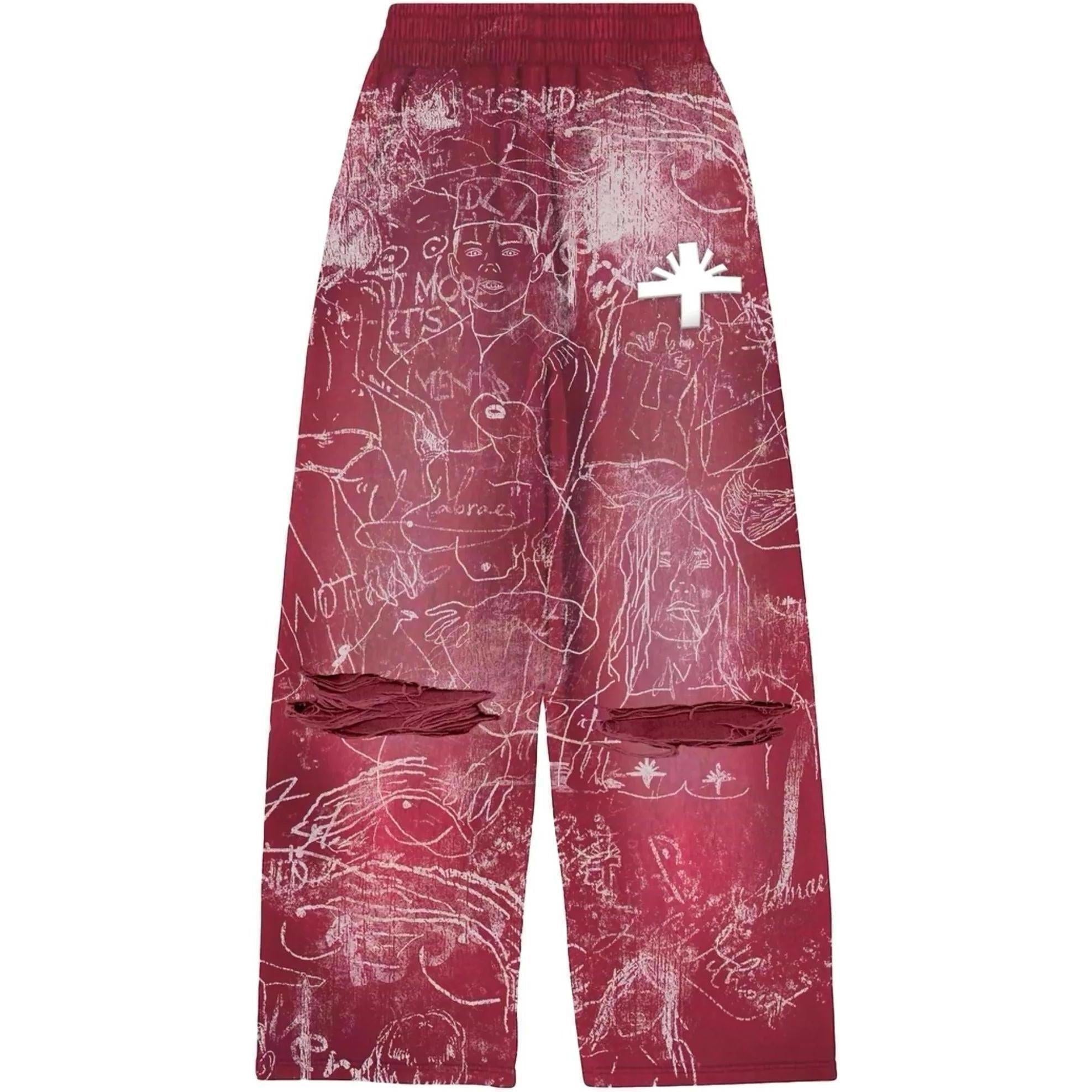 Vertabrae C7 Silo Sketch Graffiti Sweatpants Red