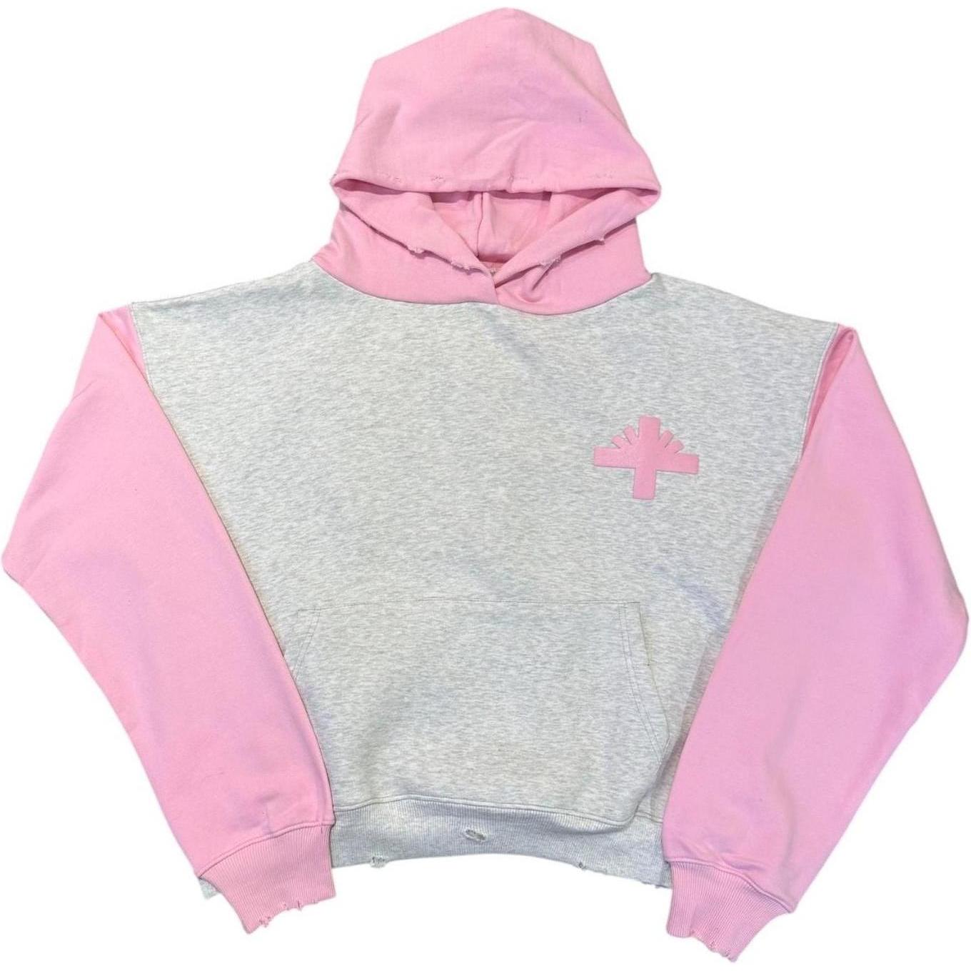 Vertabrae Classic Two-Tone Hoodie Grey/Pink
