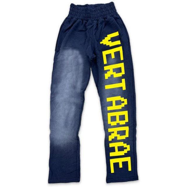 Vertabrae Logo Sweatpants Navy Yellow