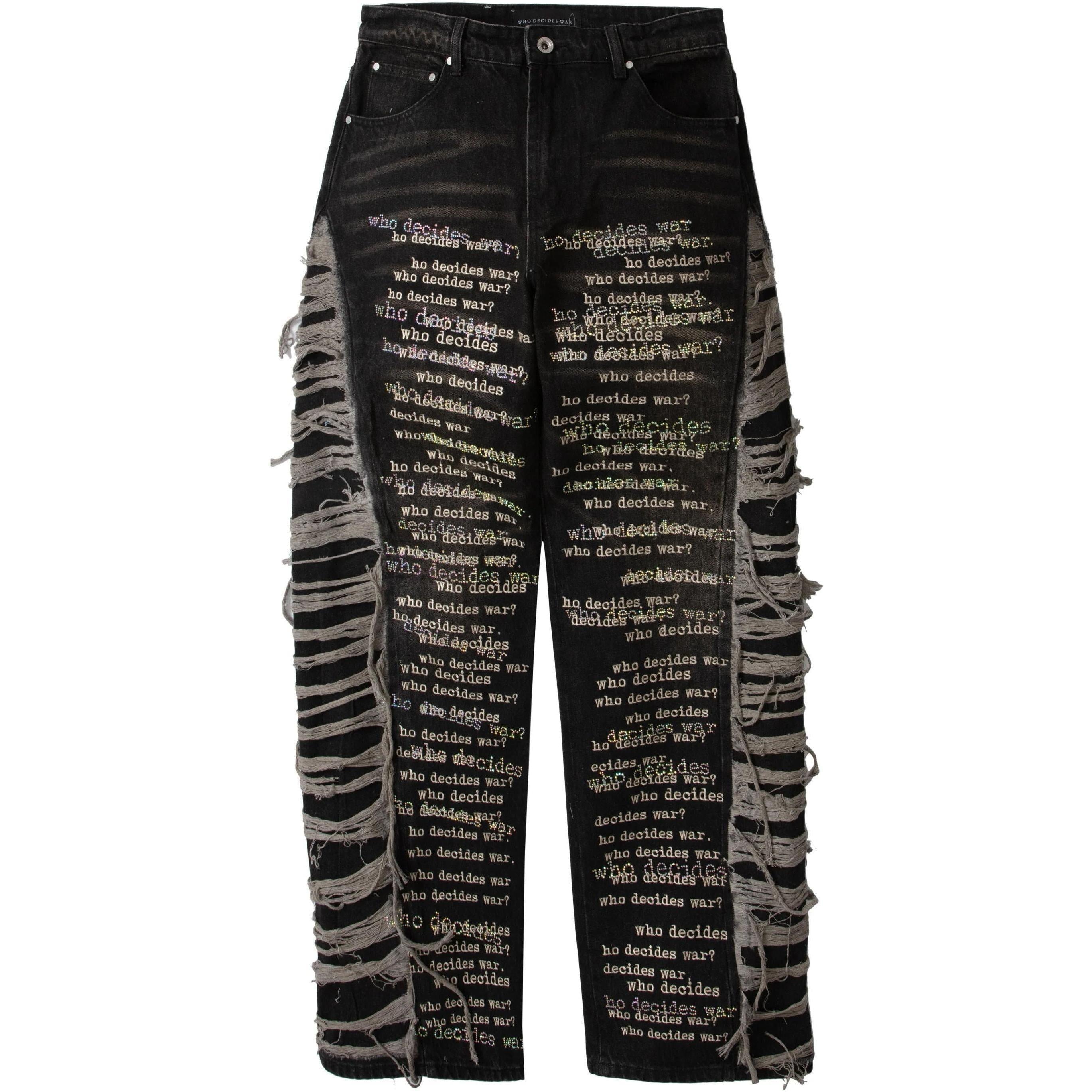 Who Decides War Ultra Flare Scripture Denim Pants Black
