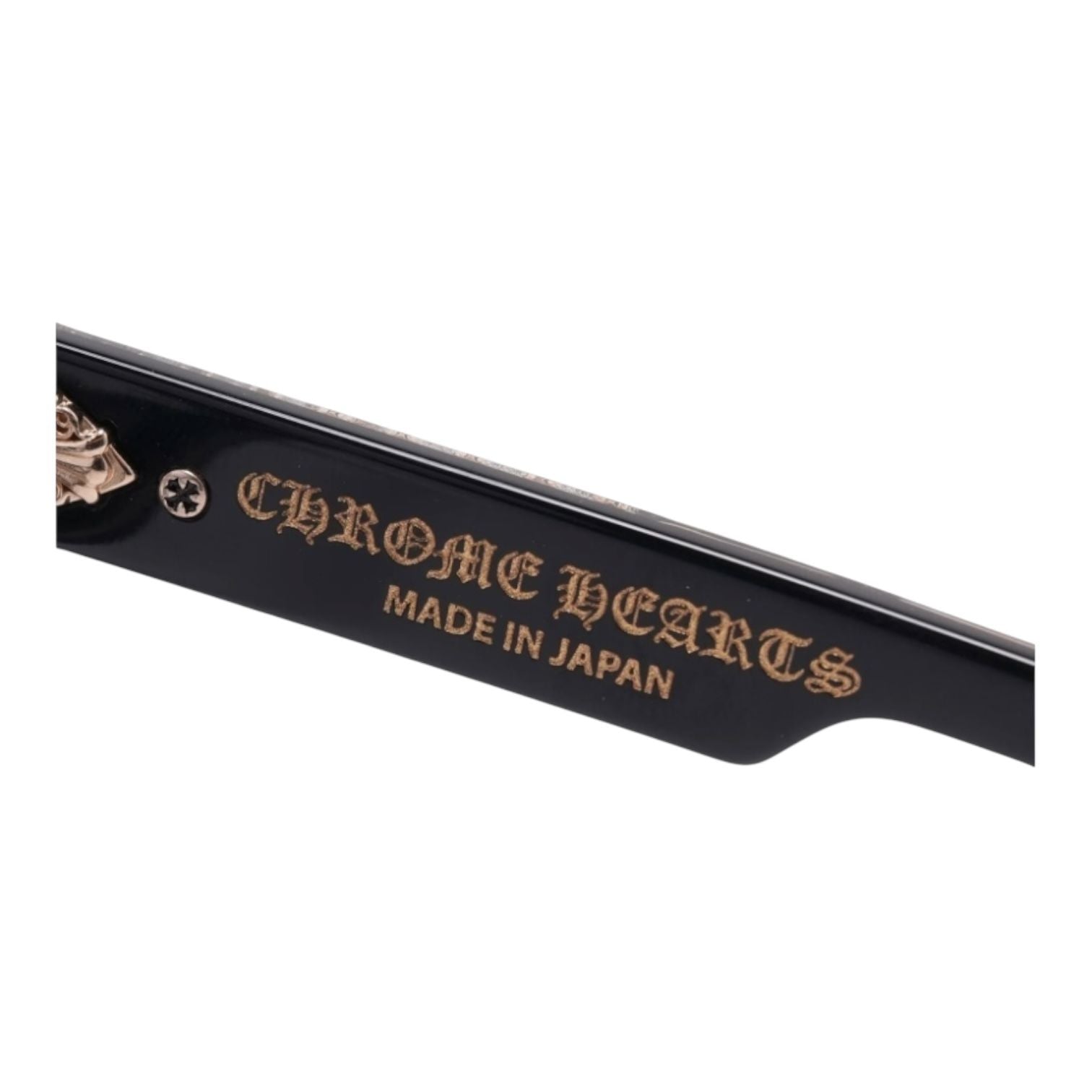 Chrome Hearts Box Officer Black/18k Gold Plated Glasses