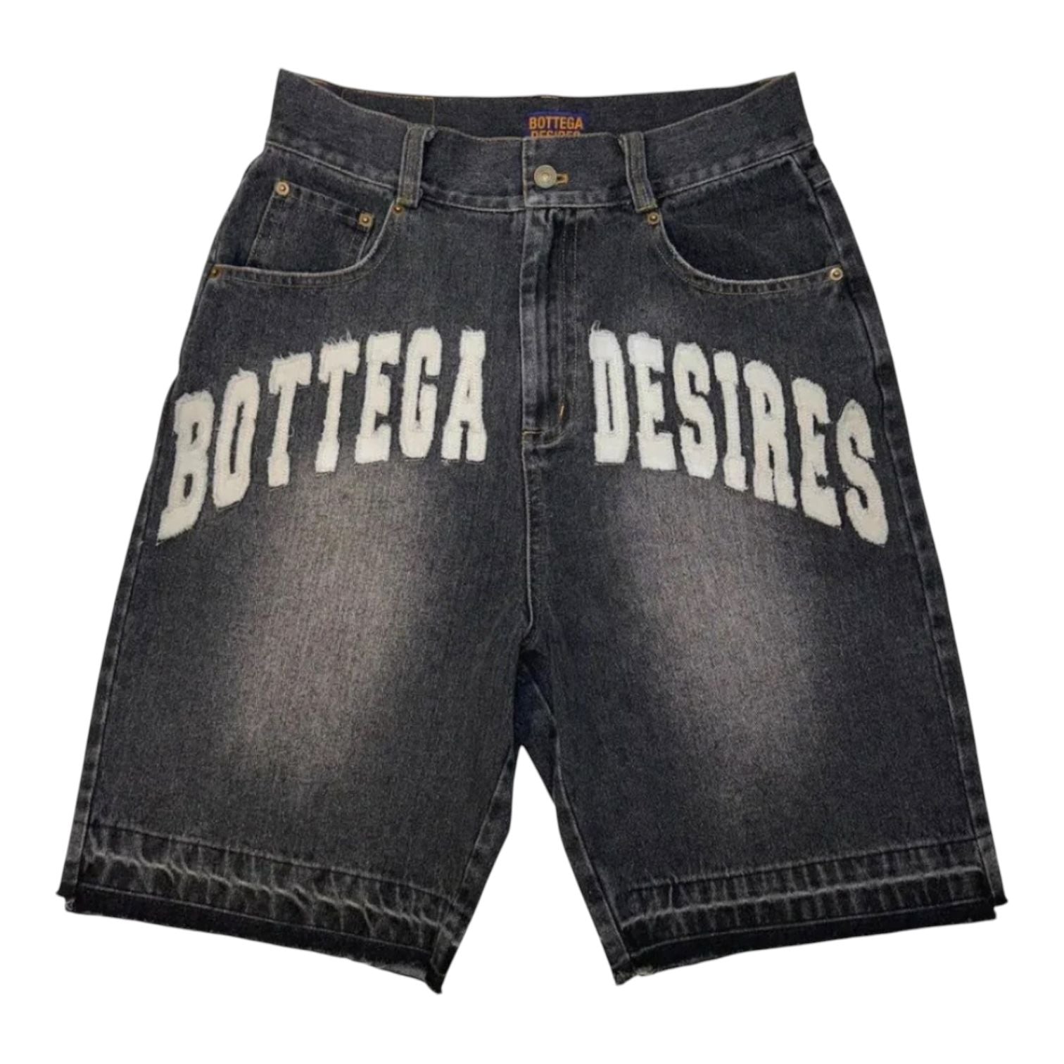 Bottega Desires Black Washed Denim Shorts