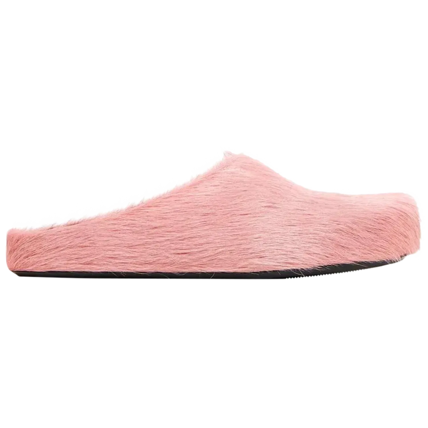 Marni Long Hair Calfskin Fussbett Sabot Mule Antique Rose
