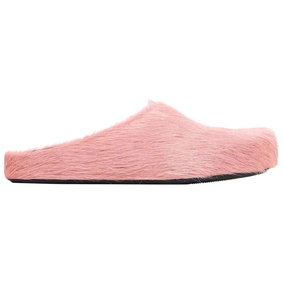 Marni Long Hair Calfskin Fussbett Sabot Mule Antique Rose