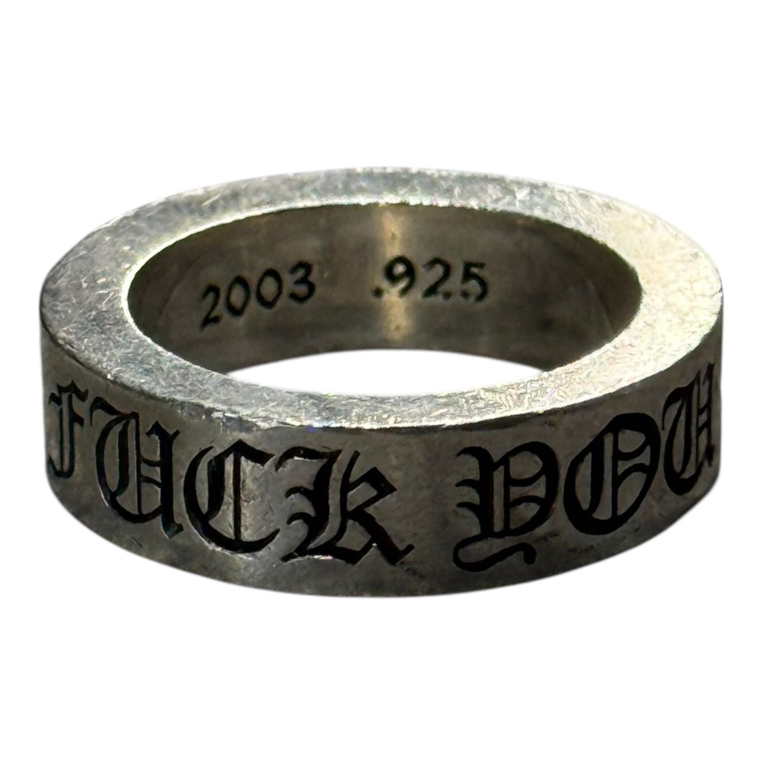 Chrome Hearts Fuck You Silver Spacer Ring - Size 6.5 - Like New