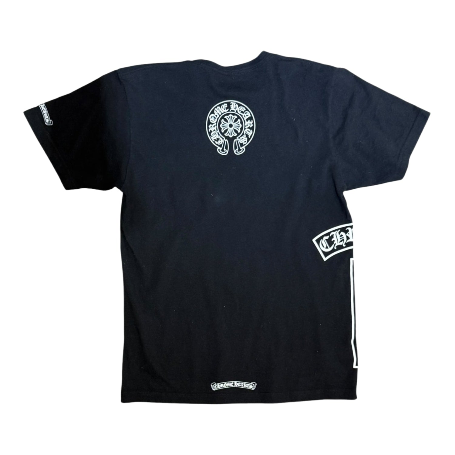 Chrome Hearts Vertical Logo Side T-Bar Horseshoe Black Tee