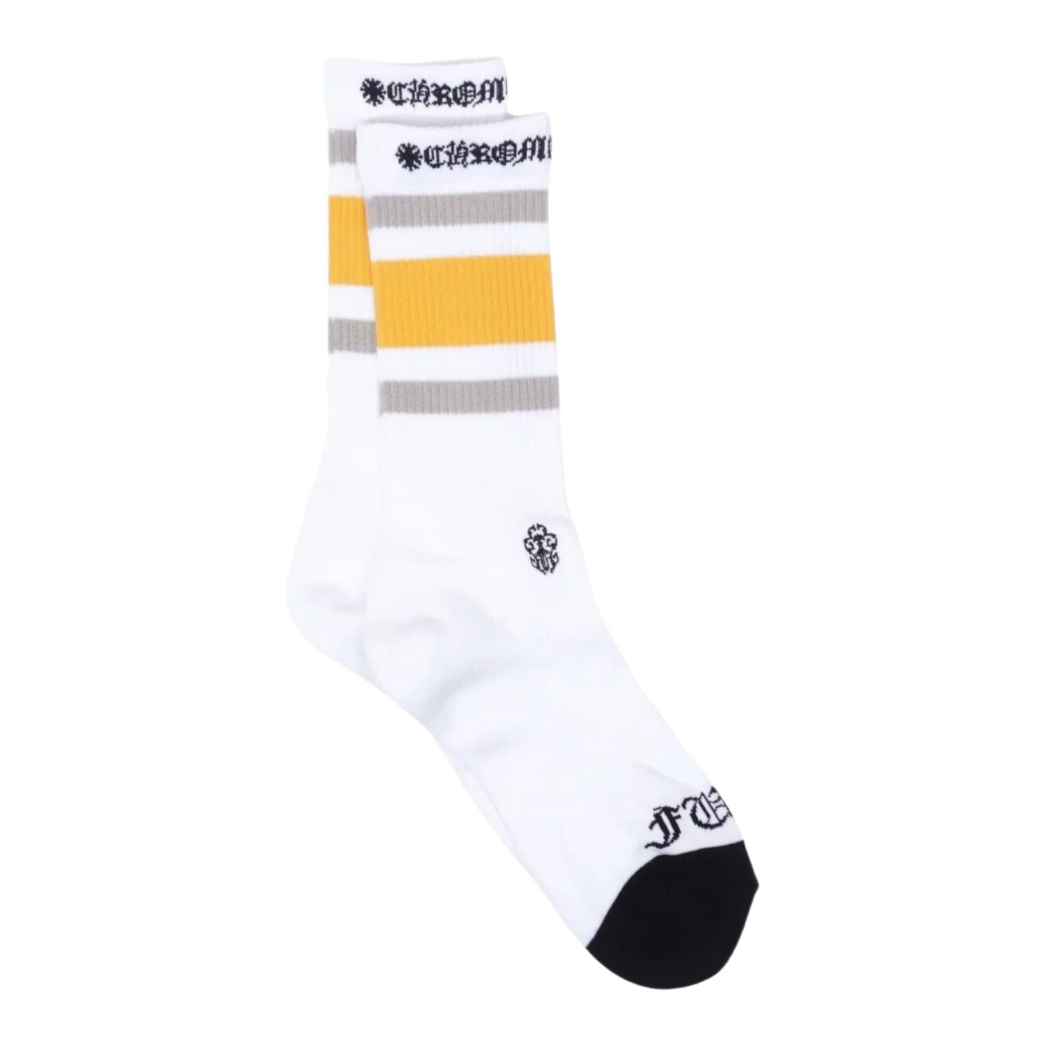 Chrome Hearts Sport Striped Socks White/Yellow/Grey