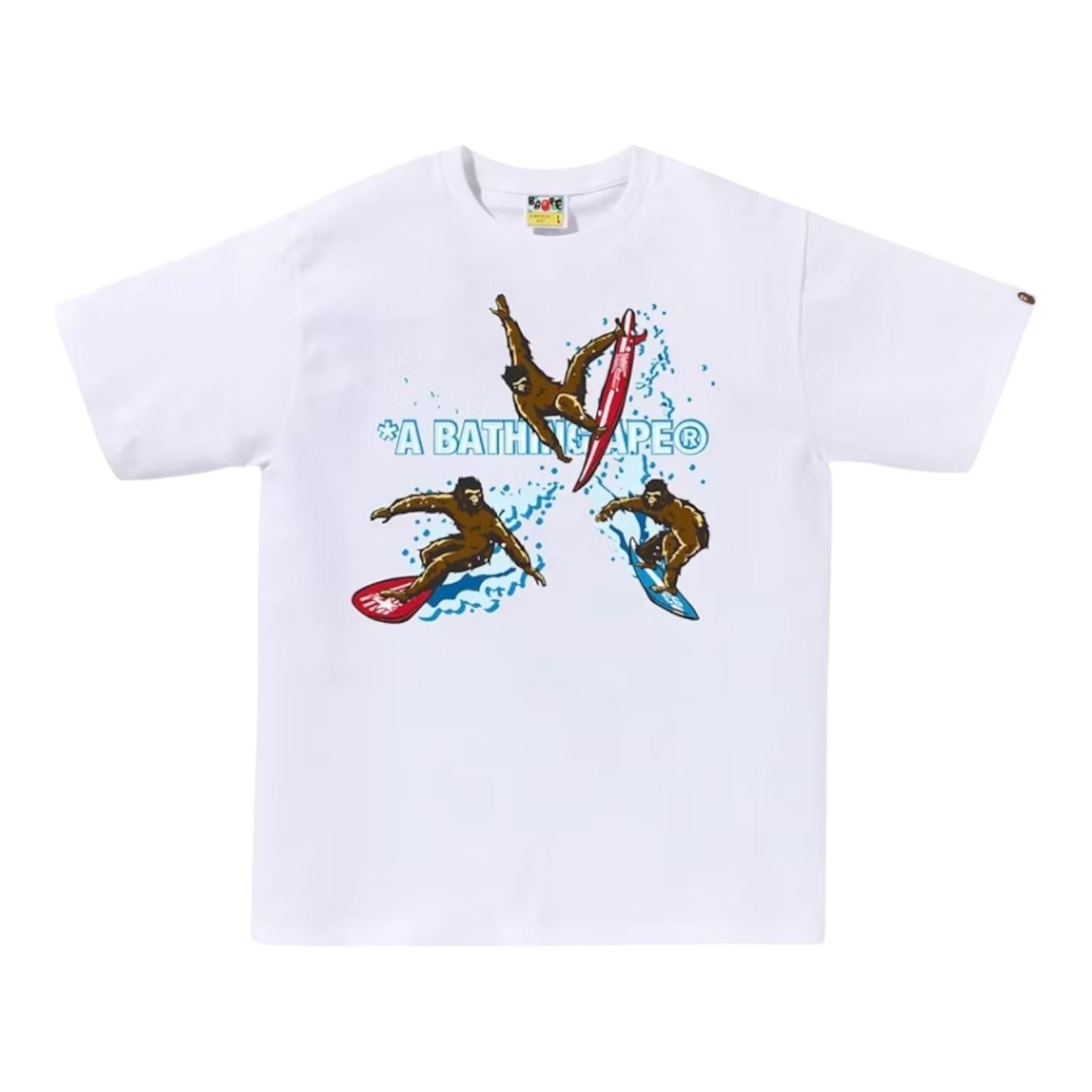 BAPE Surfing Apes Tee White