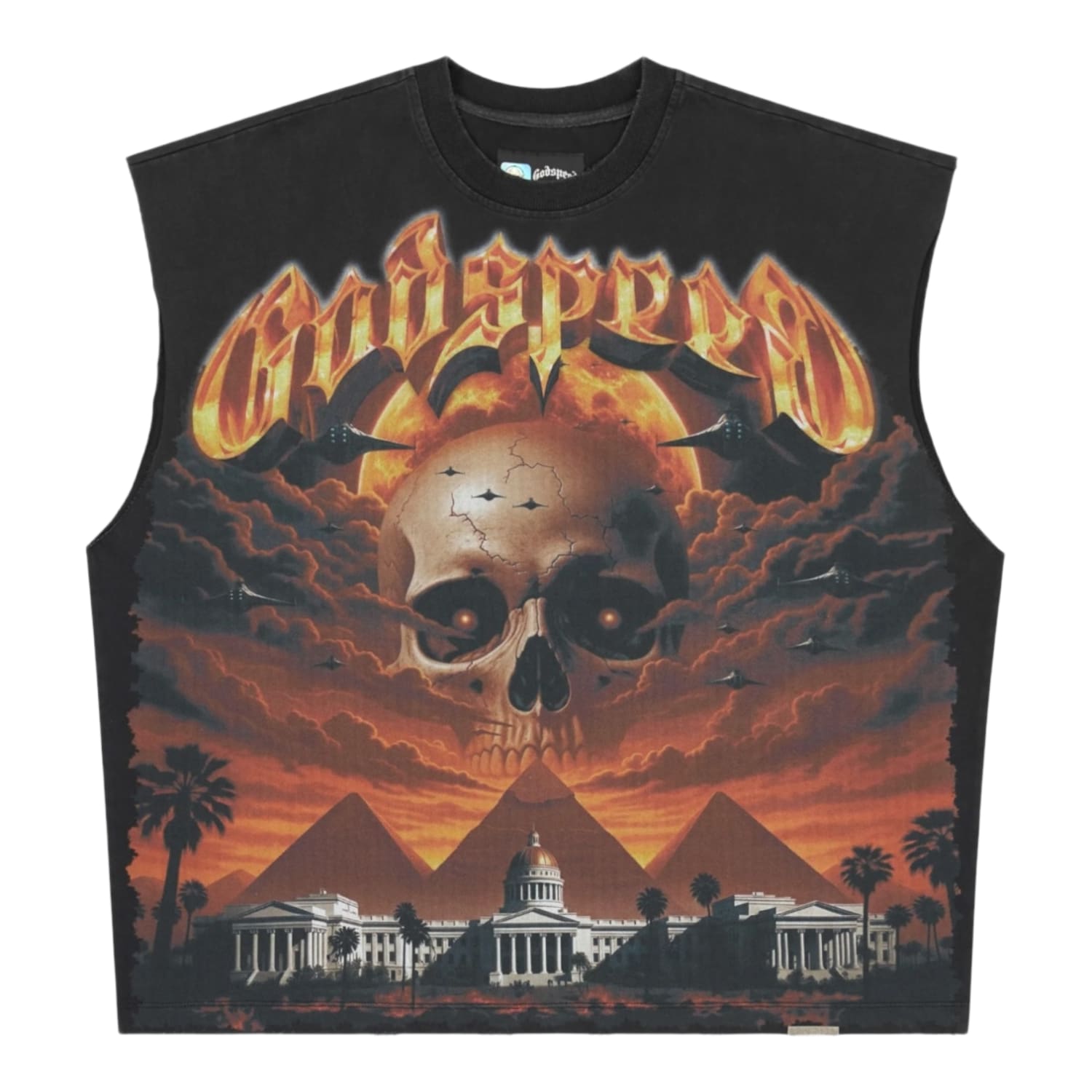 Godspeed Echoes Empire Sleeveless T-shirt Black Wash