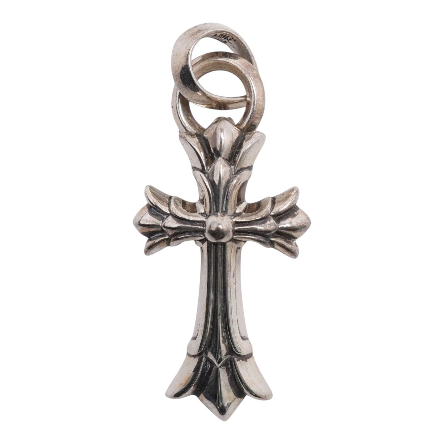 Chrome Hearts Silver Double Cross Pendant with Bale