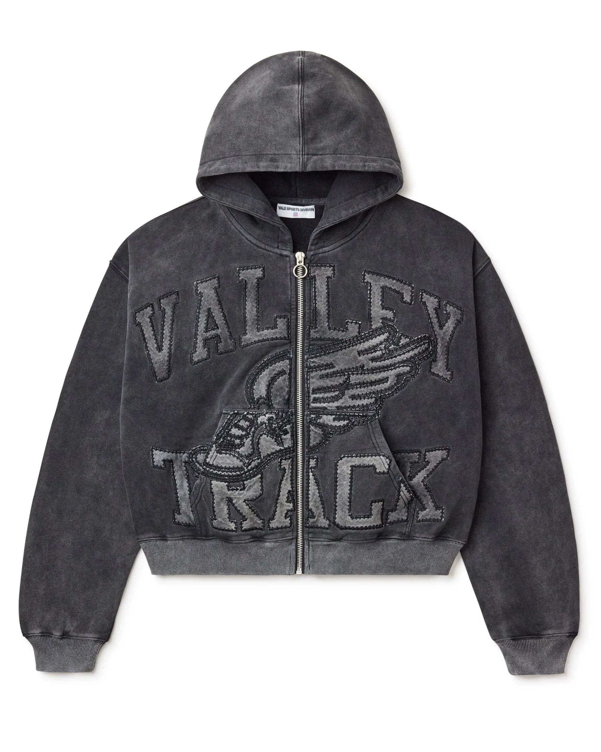 Vale Forever Valley Track Black Cat Zip Up Hoodie