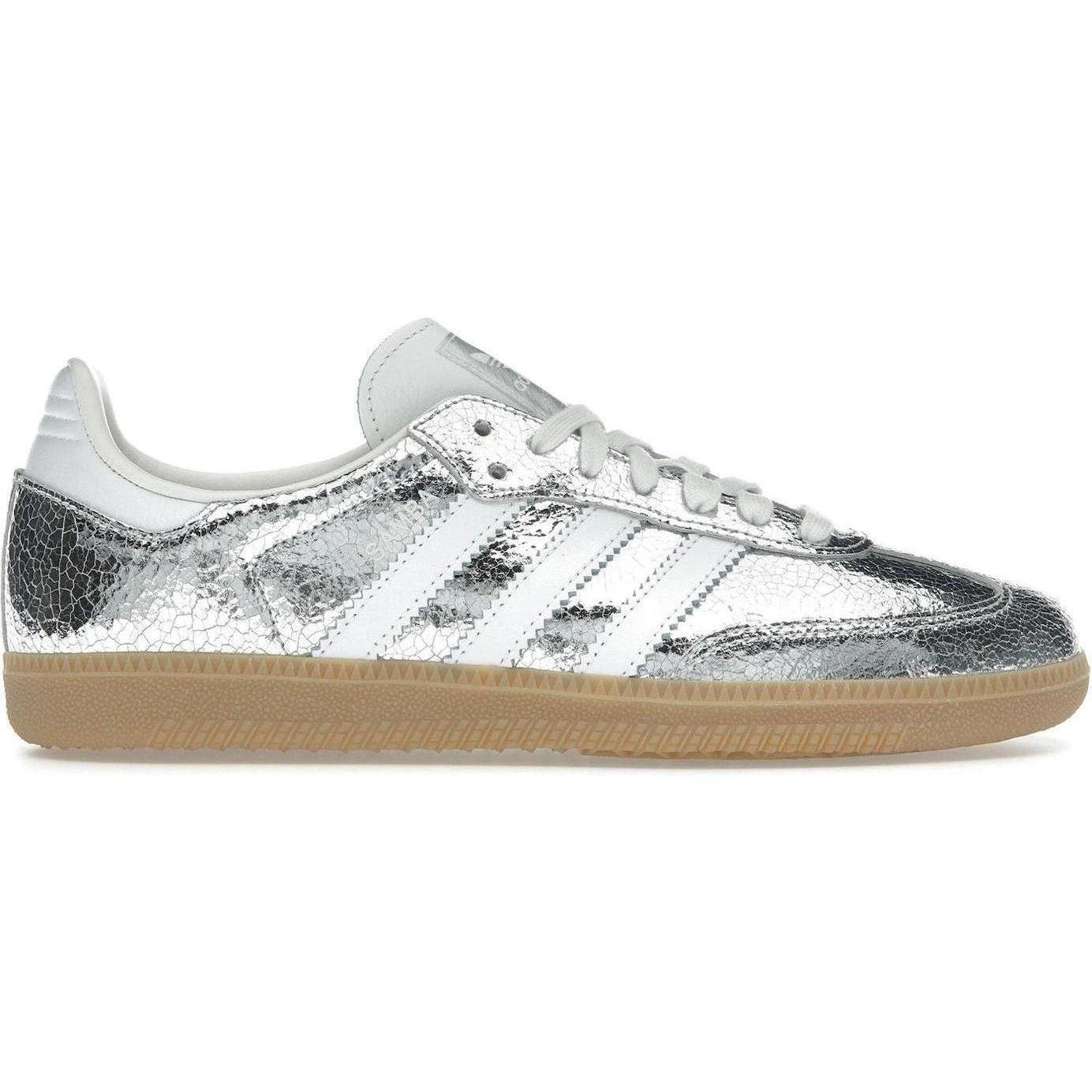 adidas Samba OG Silver Metallic Cracked Leather (Women's)